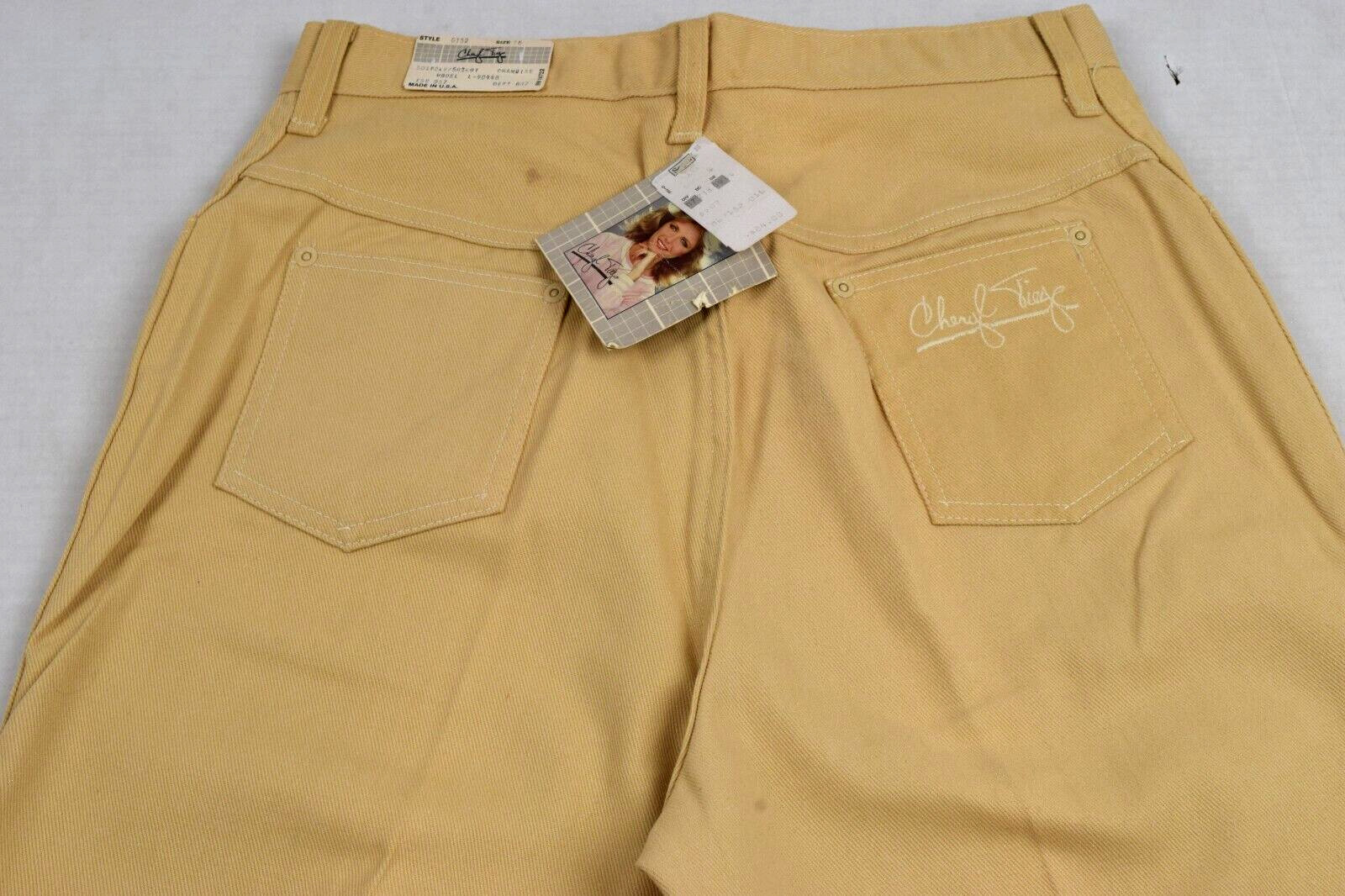 Vintage Cheryl Tiegs Pants Size 32 x 32 80s Chamois Tan Signature Made USA NWT