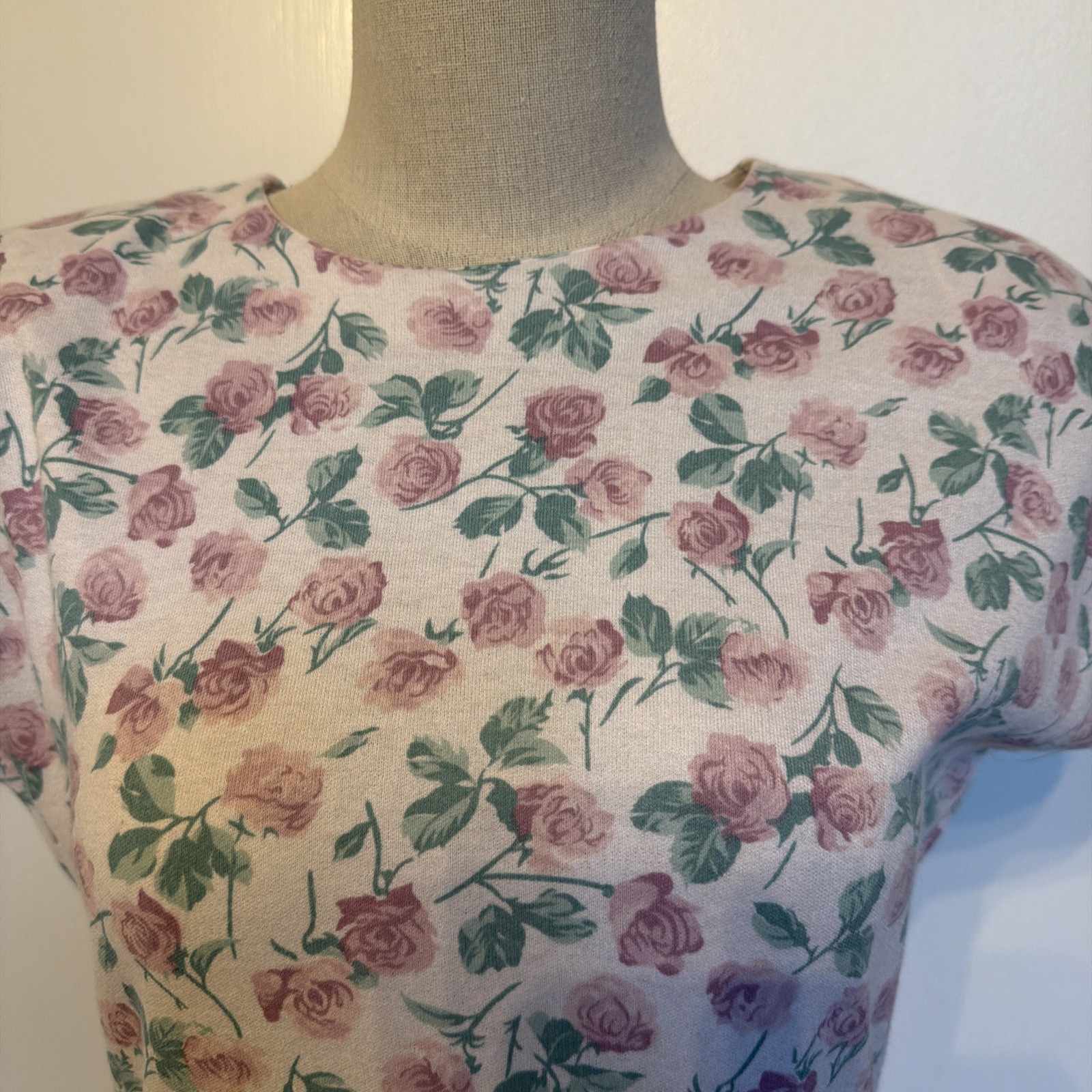 Vtg Rampage Dress 80s Tiered Ruffles Roses Floral Shoulder Pads