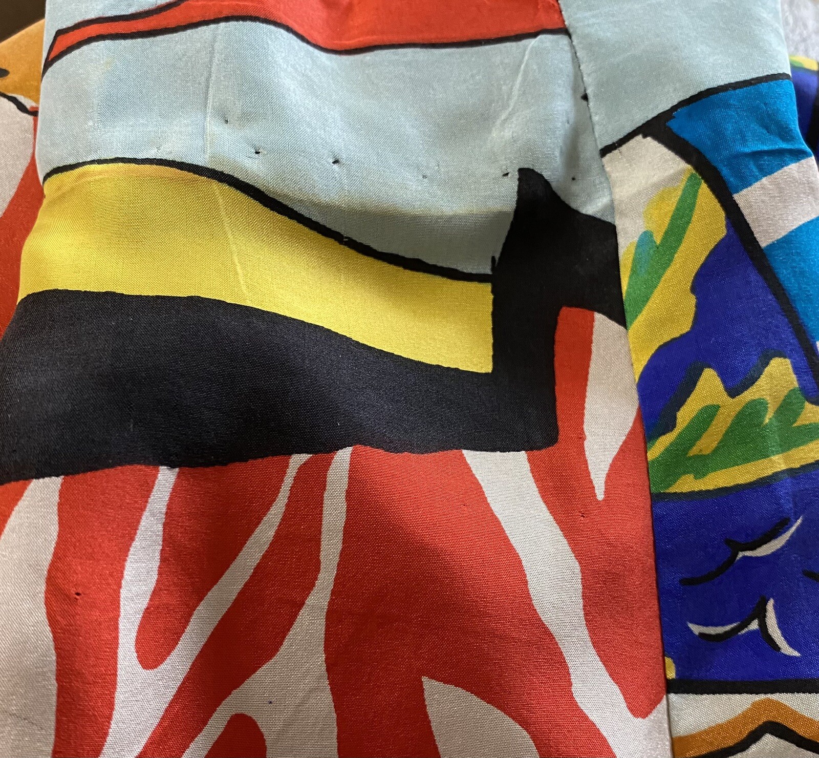 Vintage Carol Horn Workshop Bold Print Oversized Silk Blazer Jacket Medium