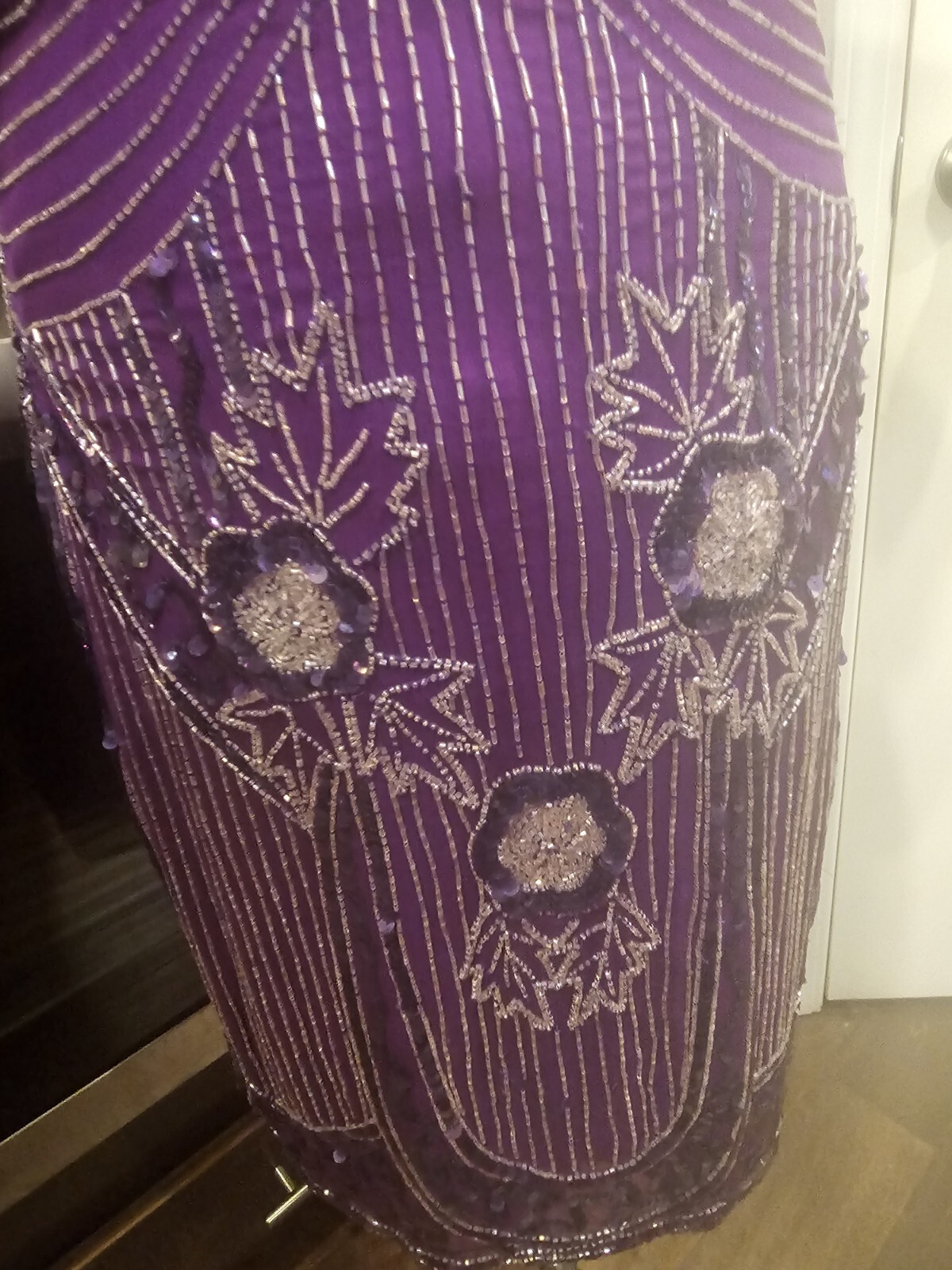 Vintage Carina Purple Beaded Sequin Backless Cocktail Dess Small…