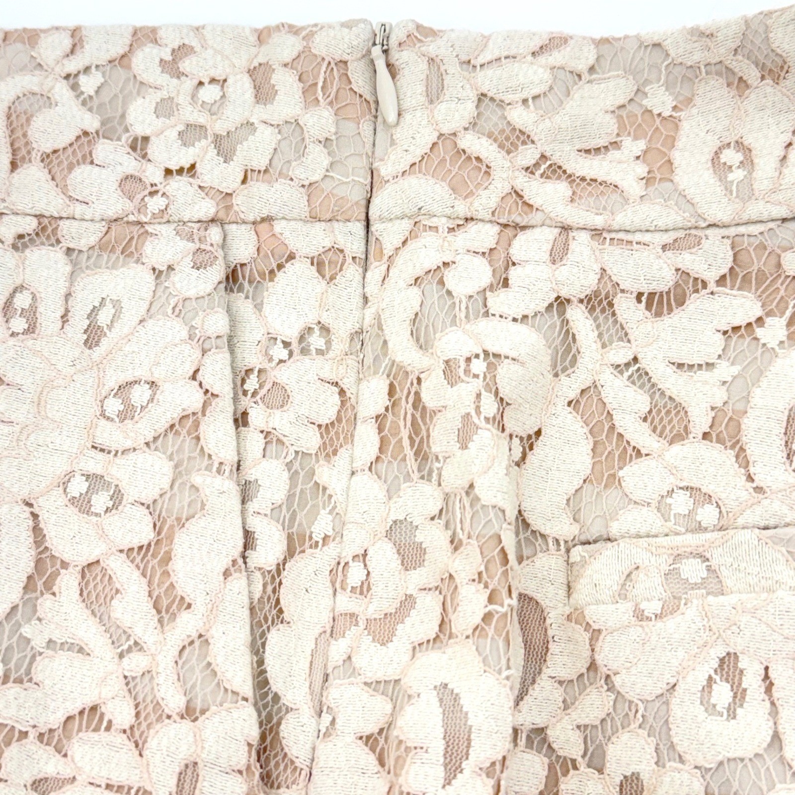 Anthropologie Cartonnier Lace Short Ivory 4 Pink Stripe Cottage Romantic Scallop
