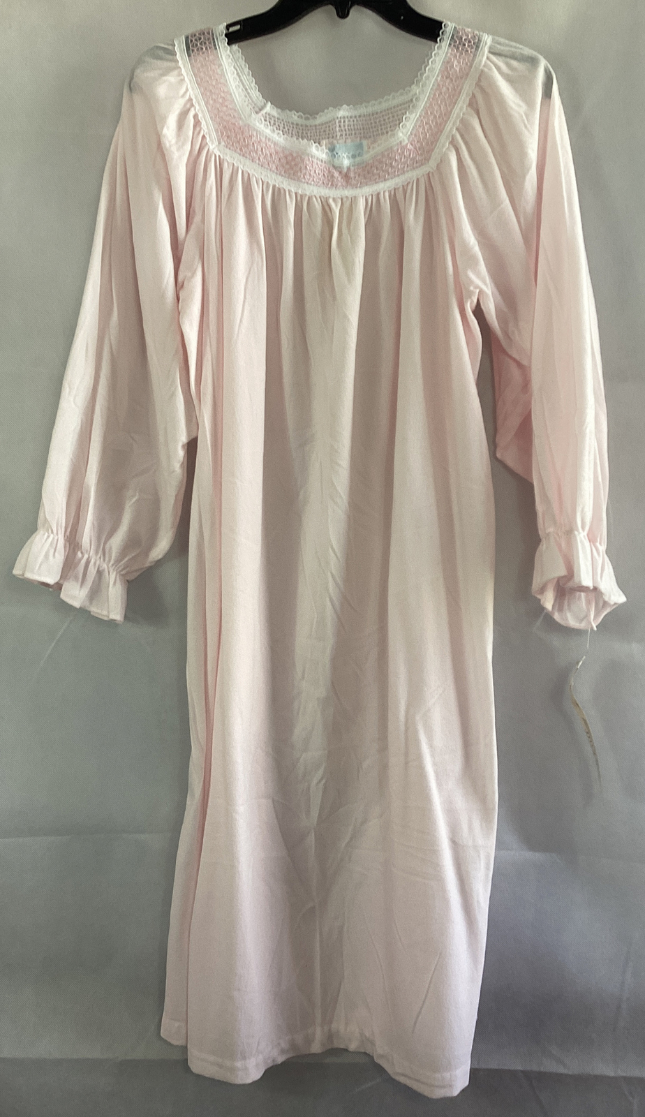 Vintage 60s Damea Guilford Mill Nightgown Pink Waltz Gown Size L Union Label New