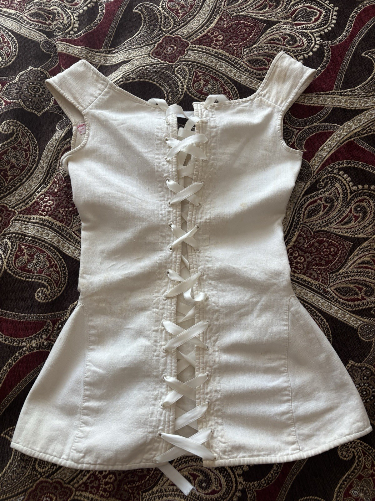 Antique Victorian Corset 1800s Stay Cotton Rare 19th C Western Costume Co