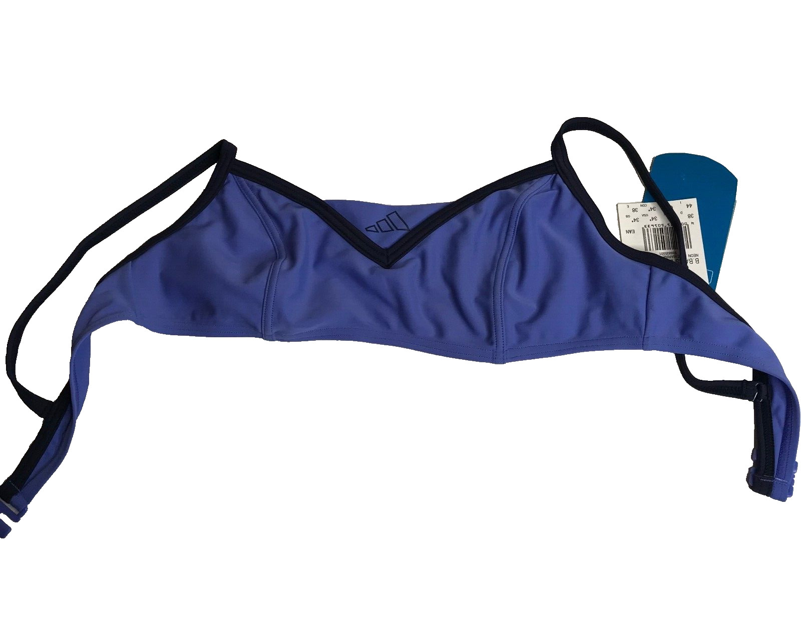 Adidas Vintage Bra Top Neo Blue Marine Size USA 34 New Old Stock