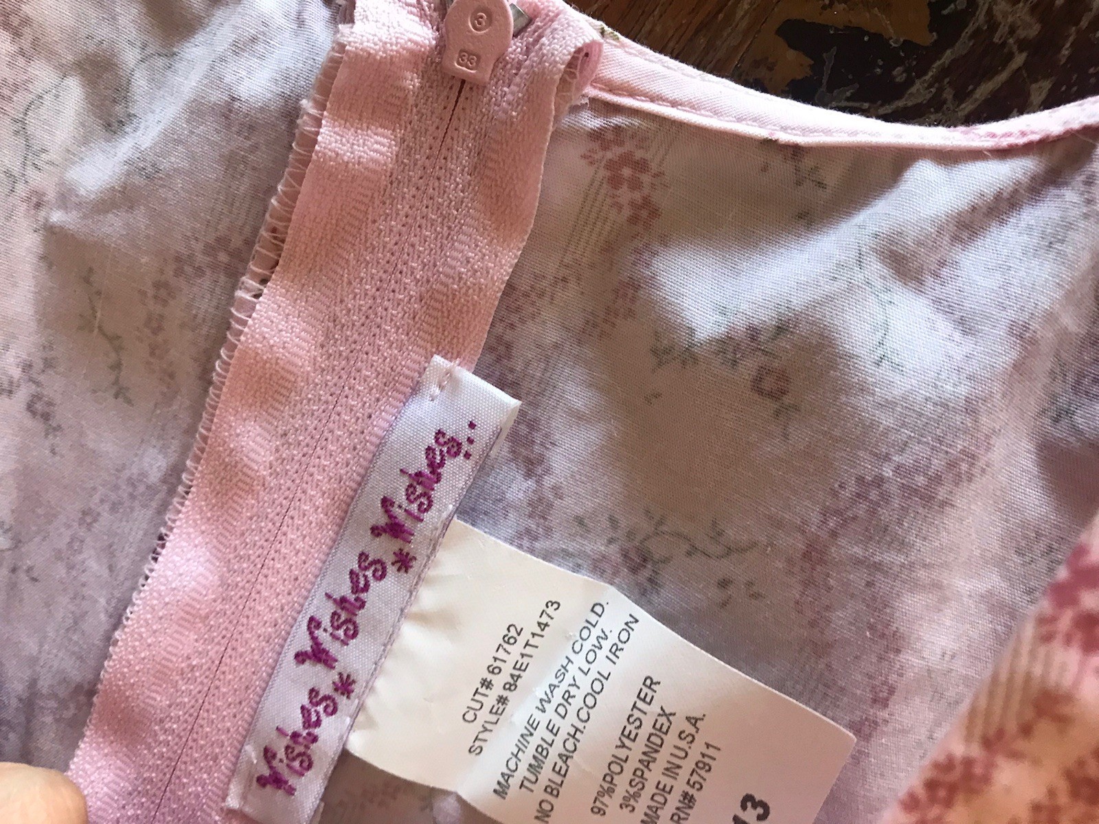 NWT Y2k vtg pink floral dress ribbon belt soft feminine summer crisp classic