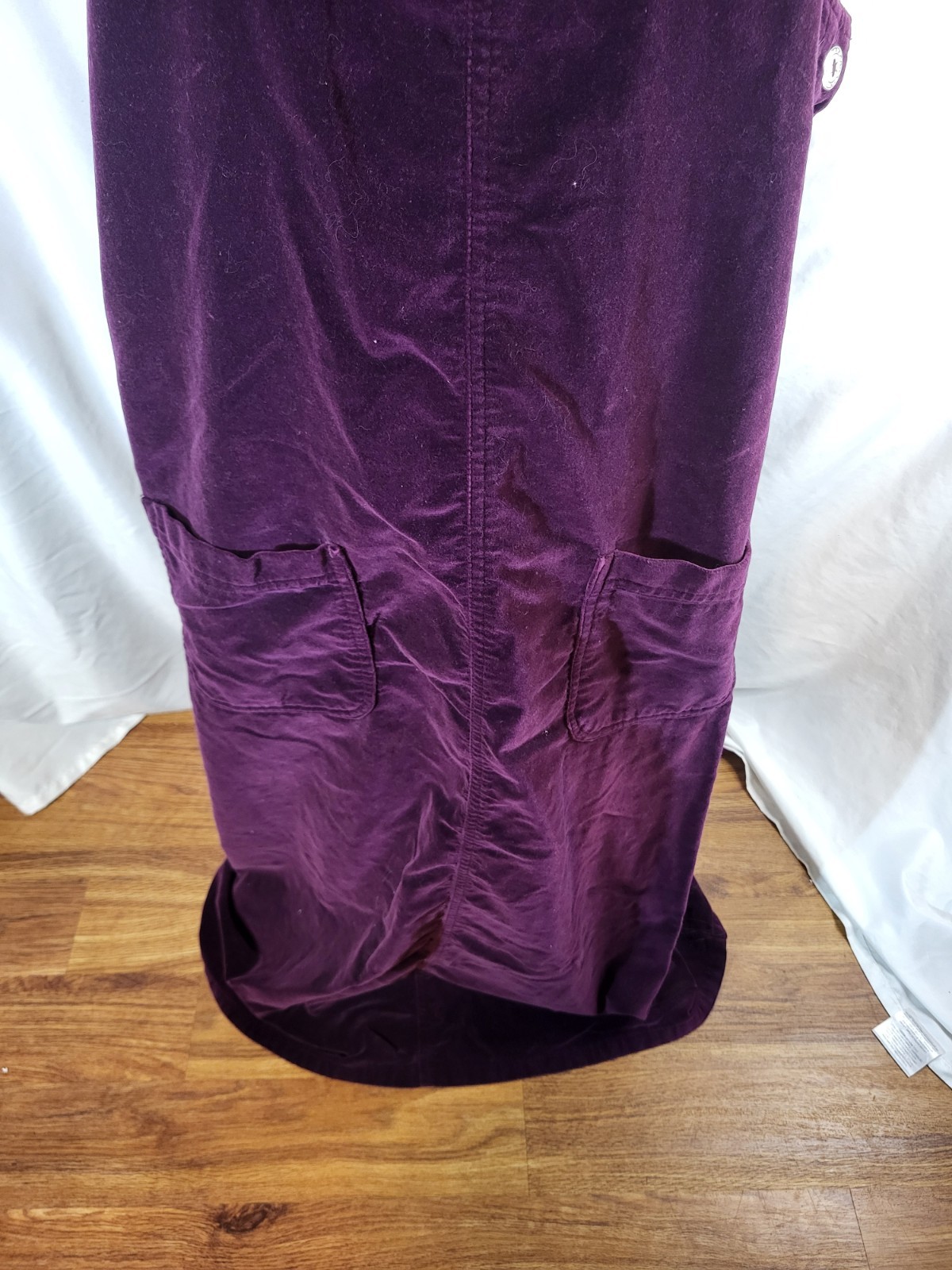 Vtge Directives Plum Purple Velvet Overall Dress Size 16 Modest