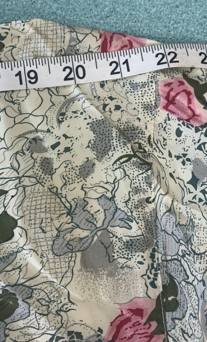 Women Claudia Richard Silk Floral Long Sleeve Shirt Blouse Button Up Floral Sz L