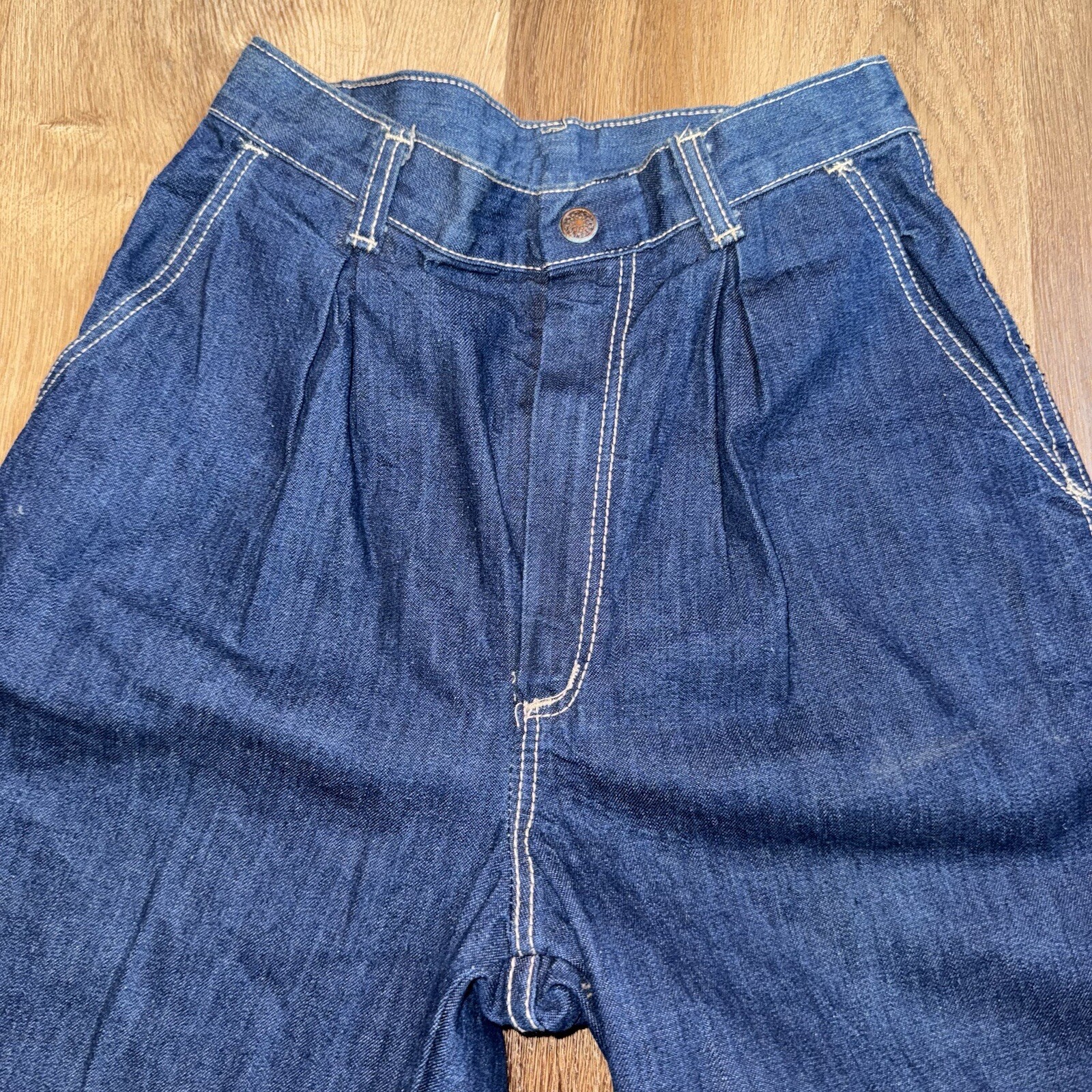 Stuffed Jeans Vintage 70s Denim Blue Jean Mod Hippie USA Womens sz 7 Waist 26 31