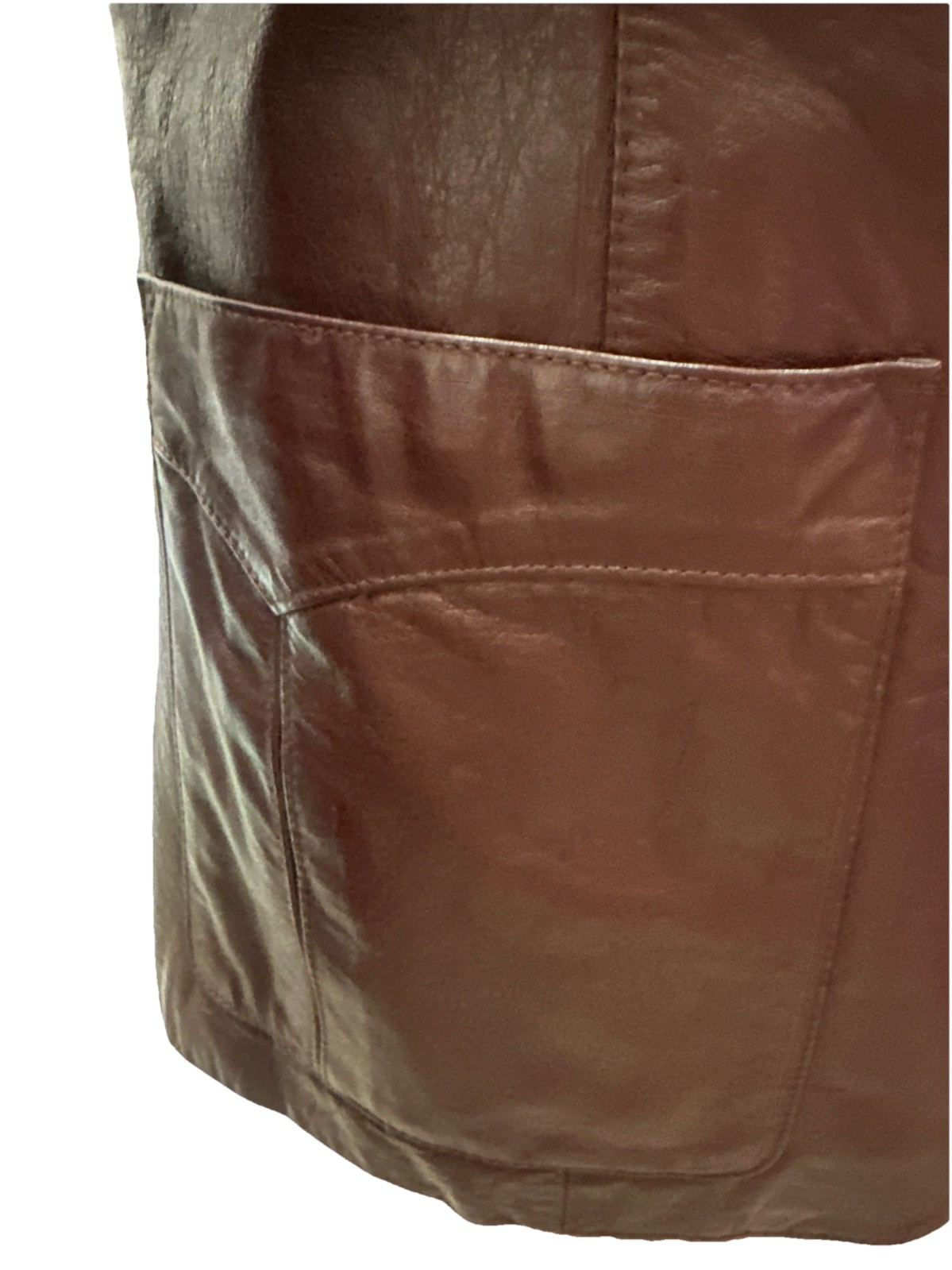 Vintage Etienne Aigner Jacket Red Burgundy Leather Collared Size 12