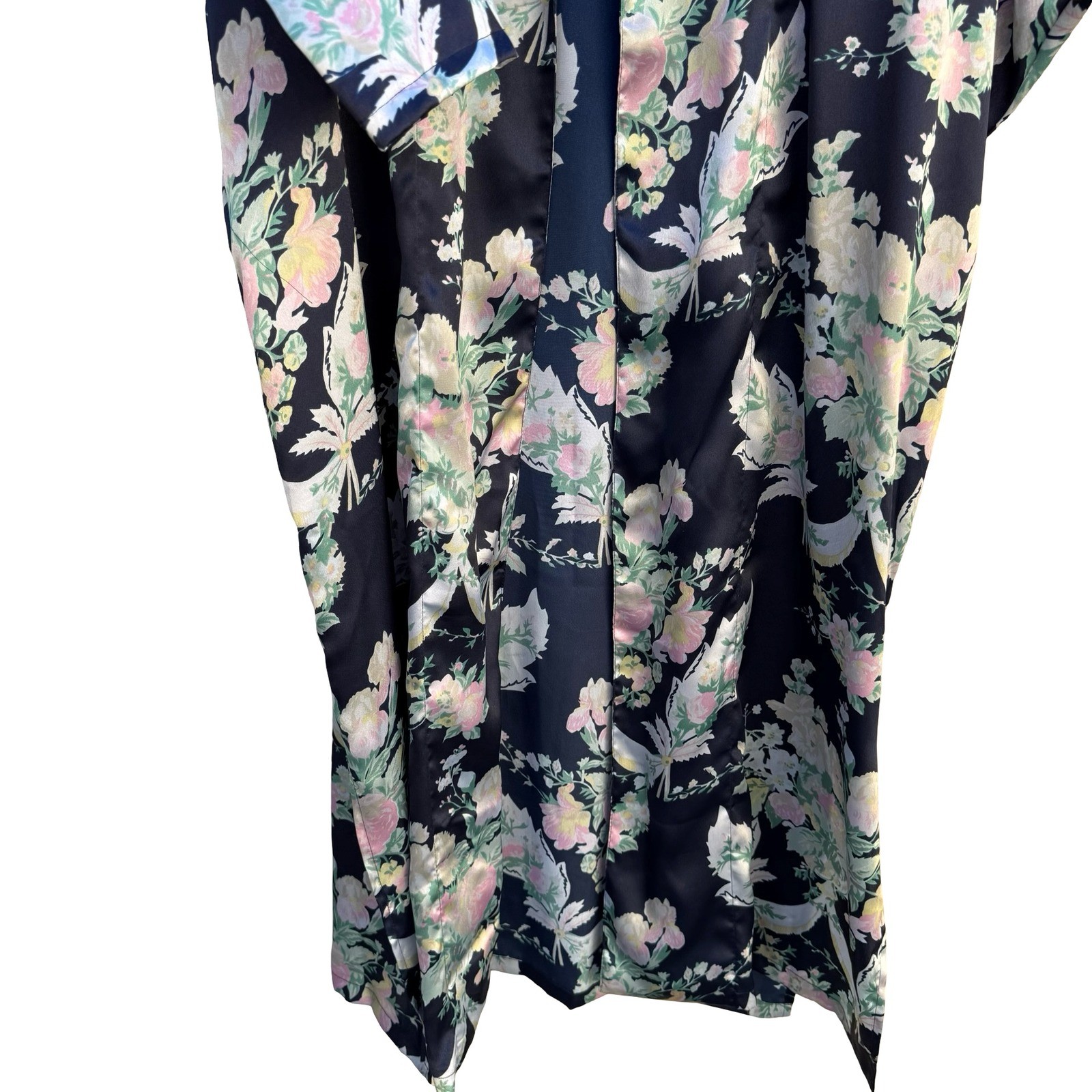 Victorias Secret Vintage Regency Floral Satin Robe Cottagecore Coquette NO BELT