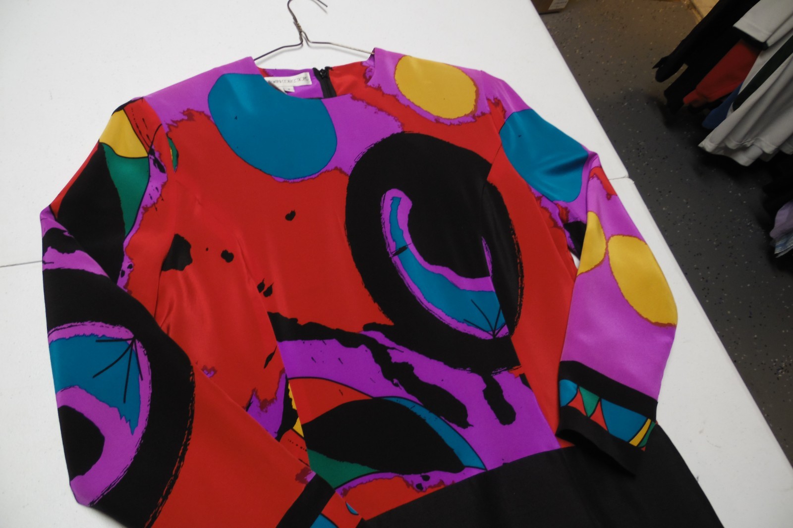 Vintage Crimmins For UmI Collections SZ 8 Mod Dress 80’s Hong Kong Art
