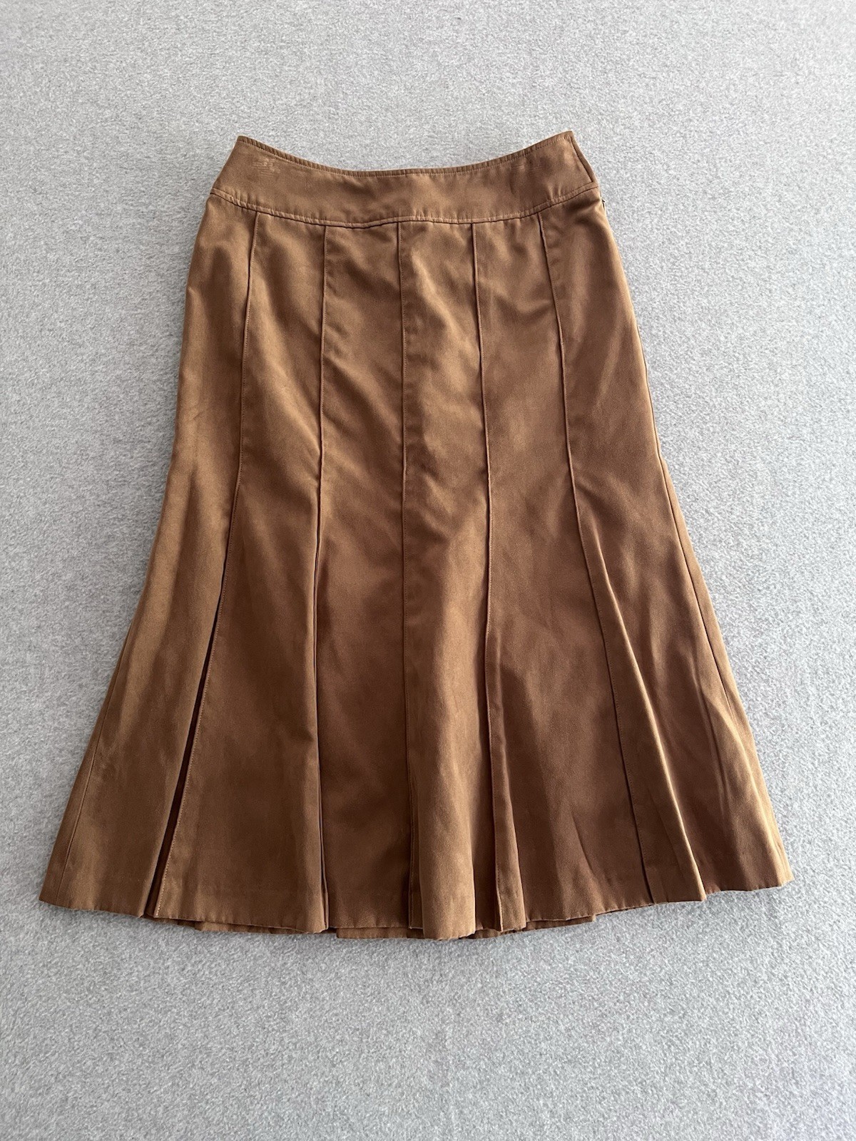 Vintage A. V. V Michel Klein Mermaid Skirt 36 Japan Import 25W Brown Suede Feel