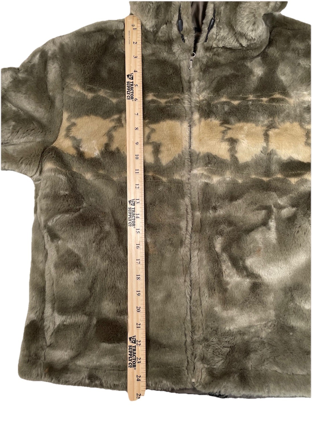 VTG Woolrich Womens Plush Grey „Tumbleweed Leaves” Jacket Hooded Sz M