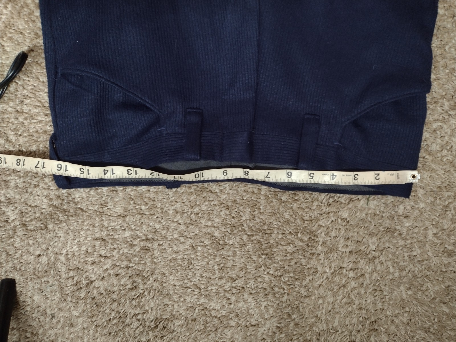 Vtg Male Slacks Jeans Mens Pants Navy Ribbed Boot Flare Retro A17