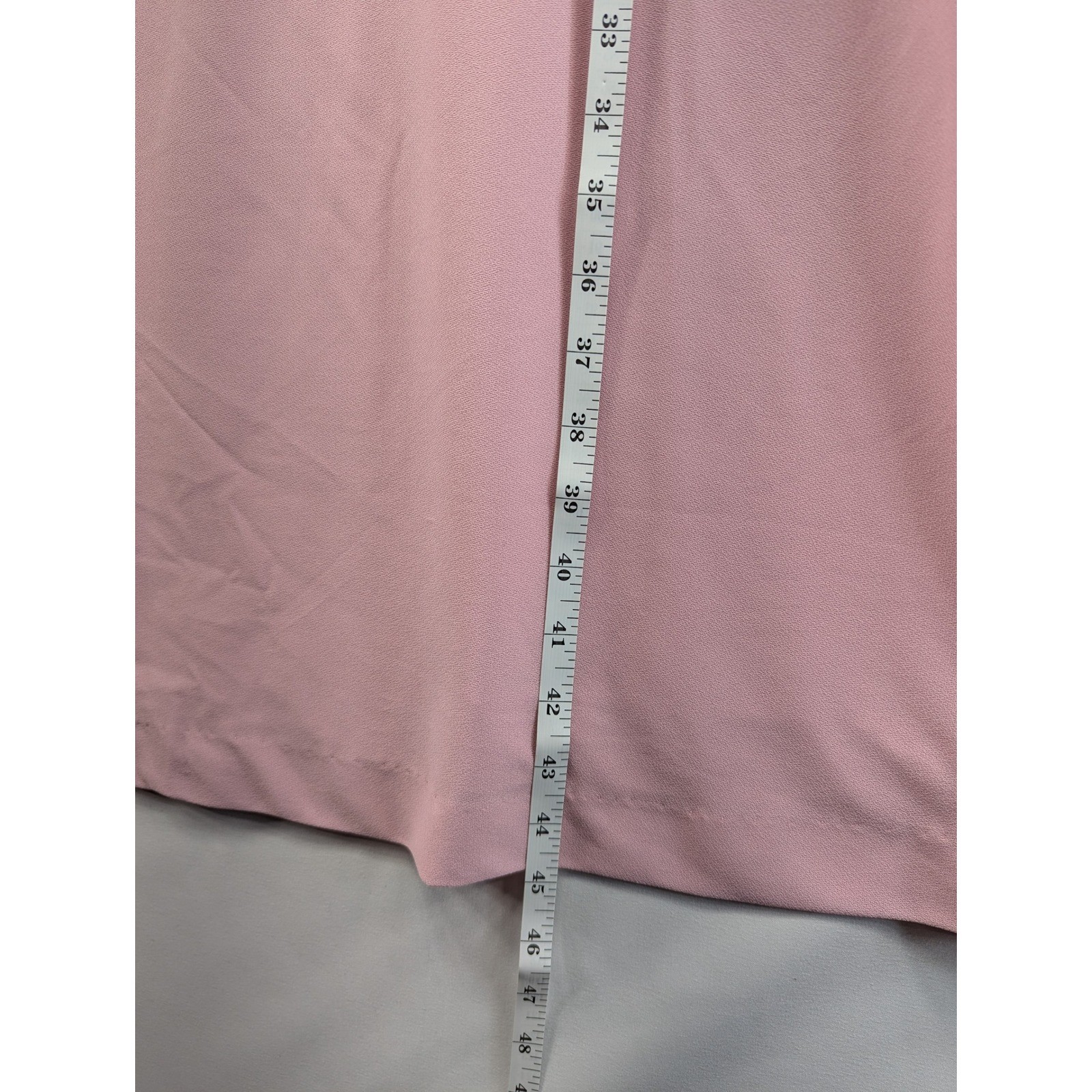 Cue Fashions Vintage Pink Pleated Lace Trim Midi Dress 16W Made in USA Pussybow