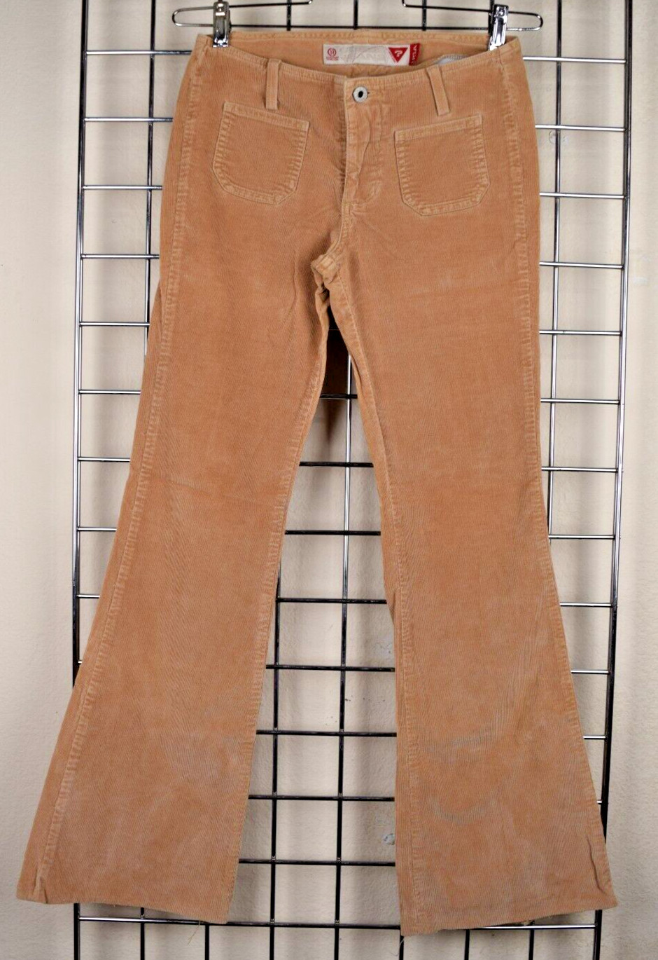 Vintage Guess Pants Corduroy Flare Leg Size S/M 90s Golden Beige Soft