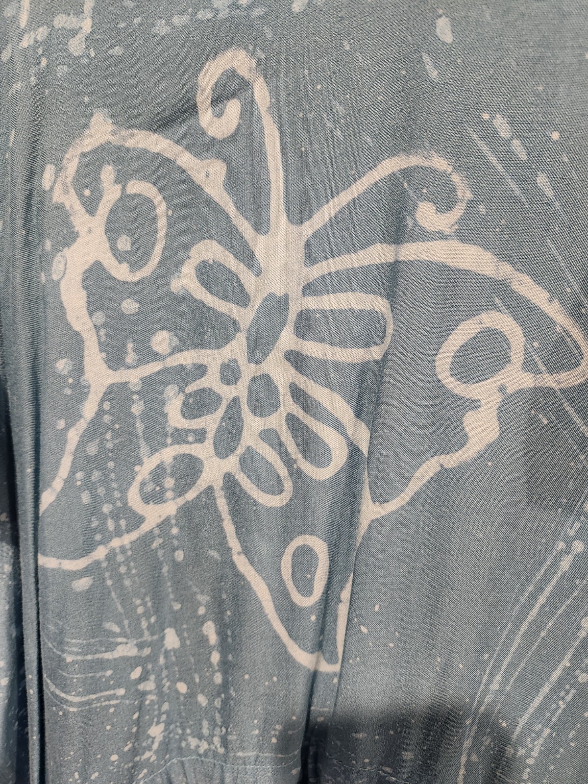 Vintage Neelam Caftan Kaftan Mumu Dress Lounge Butterflies Powder Blue NWT 1 Sz