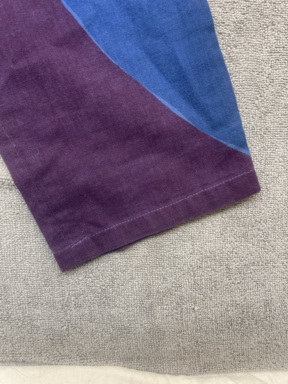 Vintage 1970s Kenzo Japan Blue Purple Green Abstract Harem Parachute Pants 26×30