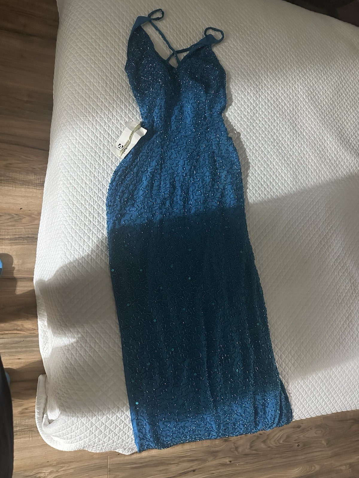 Vintage Andretta Donatello Maxi Dress Silk Blue Color Size M Never Used