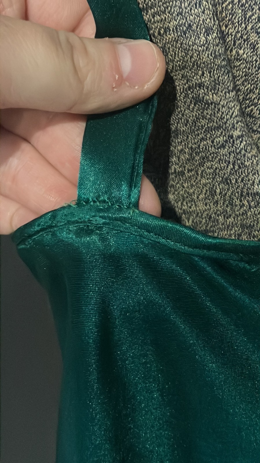 Vintage Adonna Green Satin Slip NIghtwear Dress Size 34 1990s 2000s