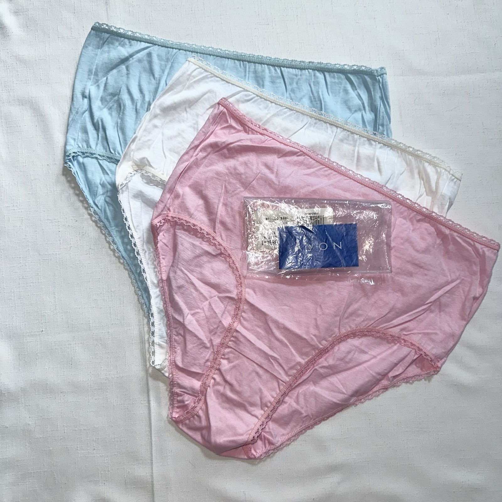 Vtg 1997 AVON Intimates 3-pack Granny Panties Briefs NOS Size 10 Picot Trim Y2K