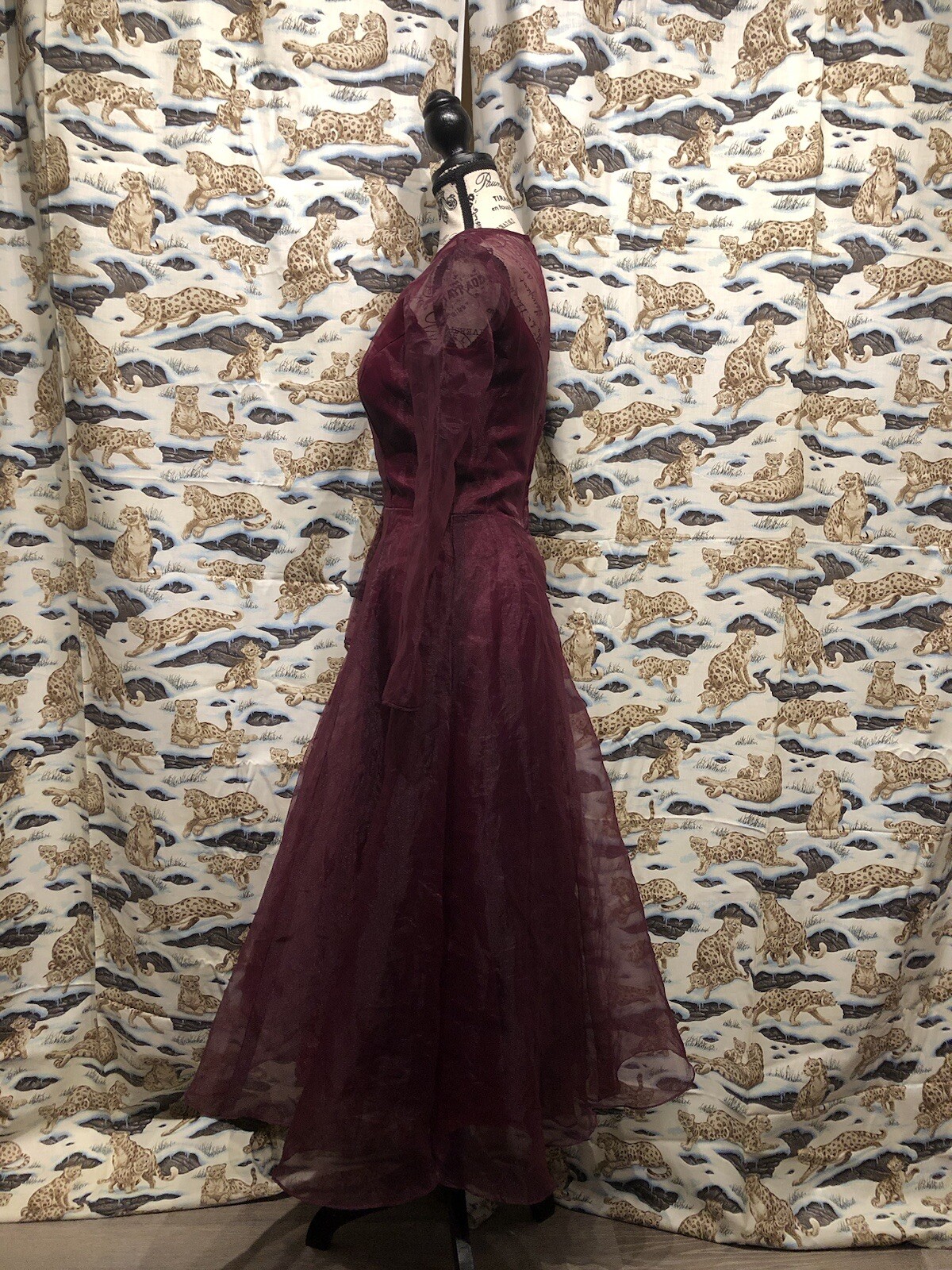VTG 80’s-90’s Garden /Tea Party Burgundy Rockabilly Bridesmaids Dress ~AS IS!!!