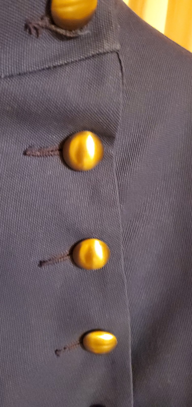 Vintage 60s Jerold Rain Coat Cape Mini Navy Military Gold Buttons Mod Go-Go