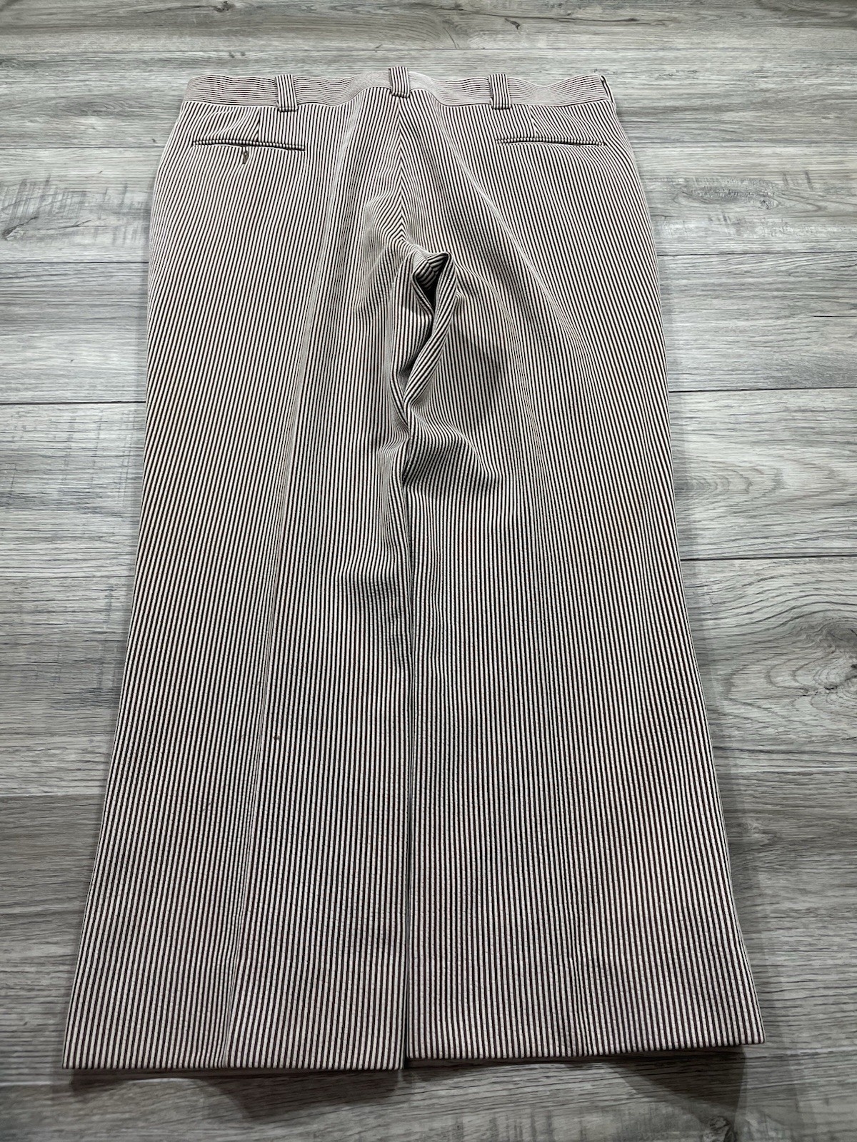 1970s Flares Pinstripe Dressy True Vintage 38×28 Brown Rare Suit Pants Talon
