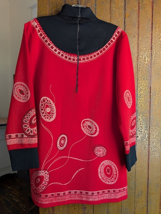 Very Mod Vnt 60s Mini Dress Crepe Knit Poly W Well Placed Unique Fabric Detail