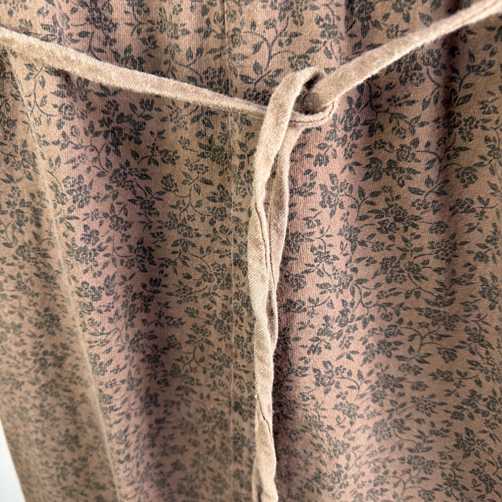 Vintage Cotton 2 Wear Long Sleeve Modest Brown Maxi Dress Size L