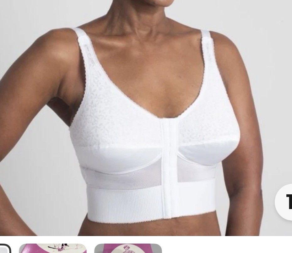 NEW Jodee Surgical Style 1805 Post Mastectomy Bra WHITE w/Pockets USA-MADE 44B