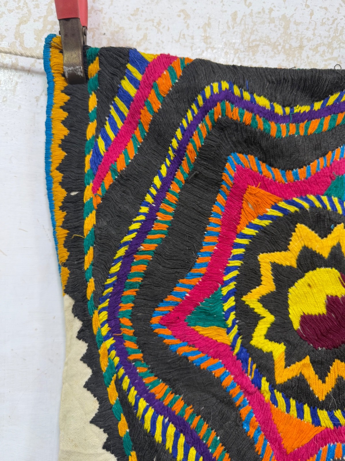 Vintage Beautiful Hand Embroidered Gautemalan San Mateo Huipil 75×72 Cm