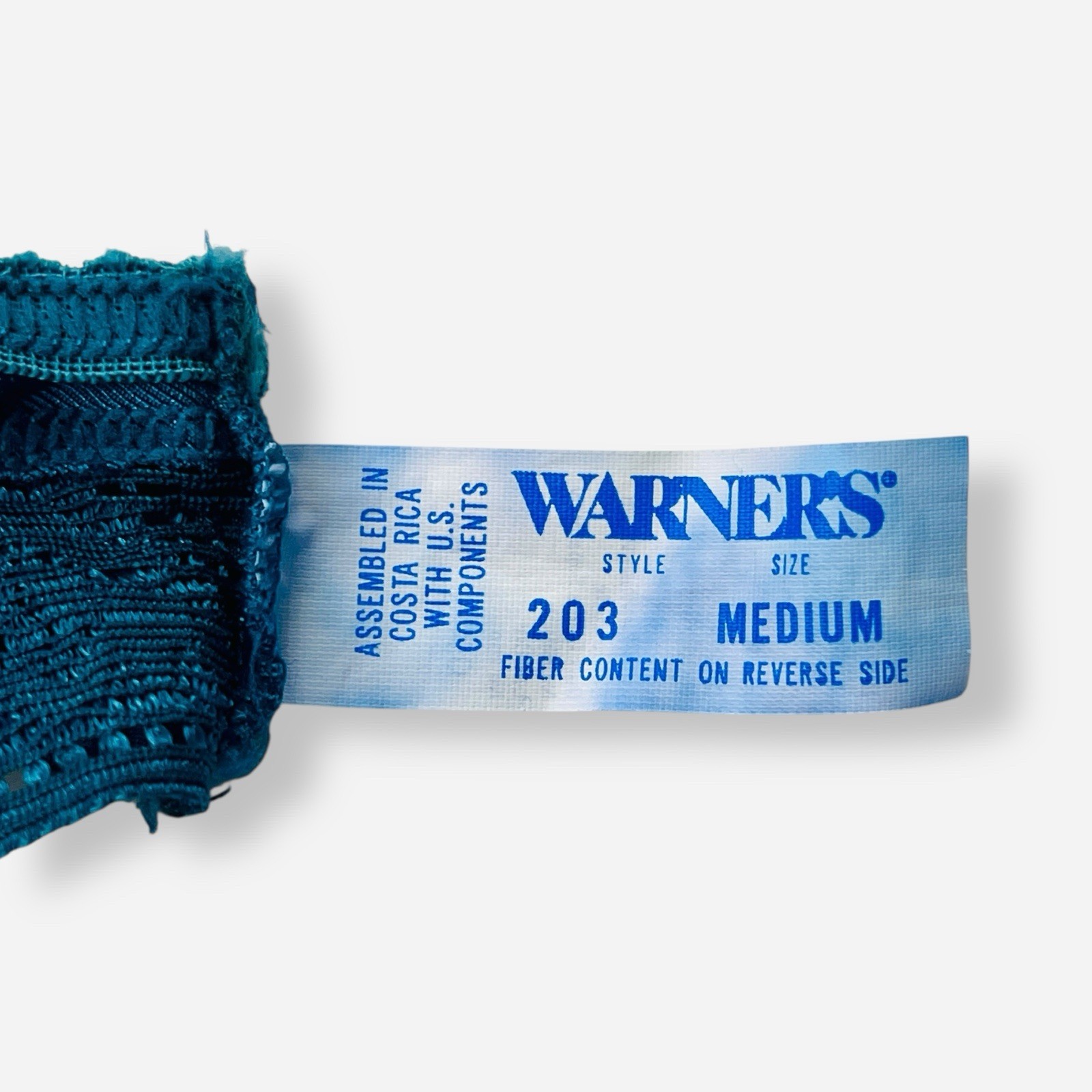 Vintage Warners Satin Panty Medium Nylon Bikini Panties Hi-Cut Teal Green