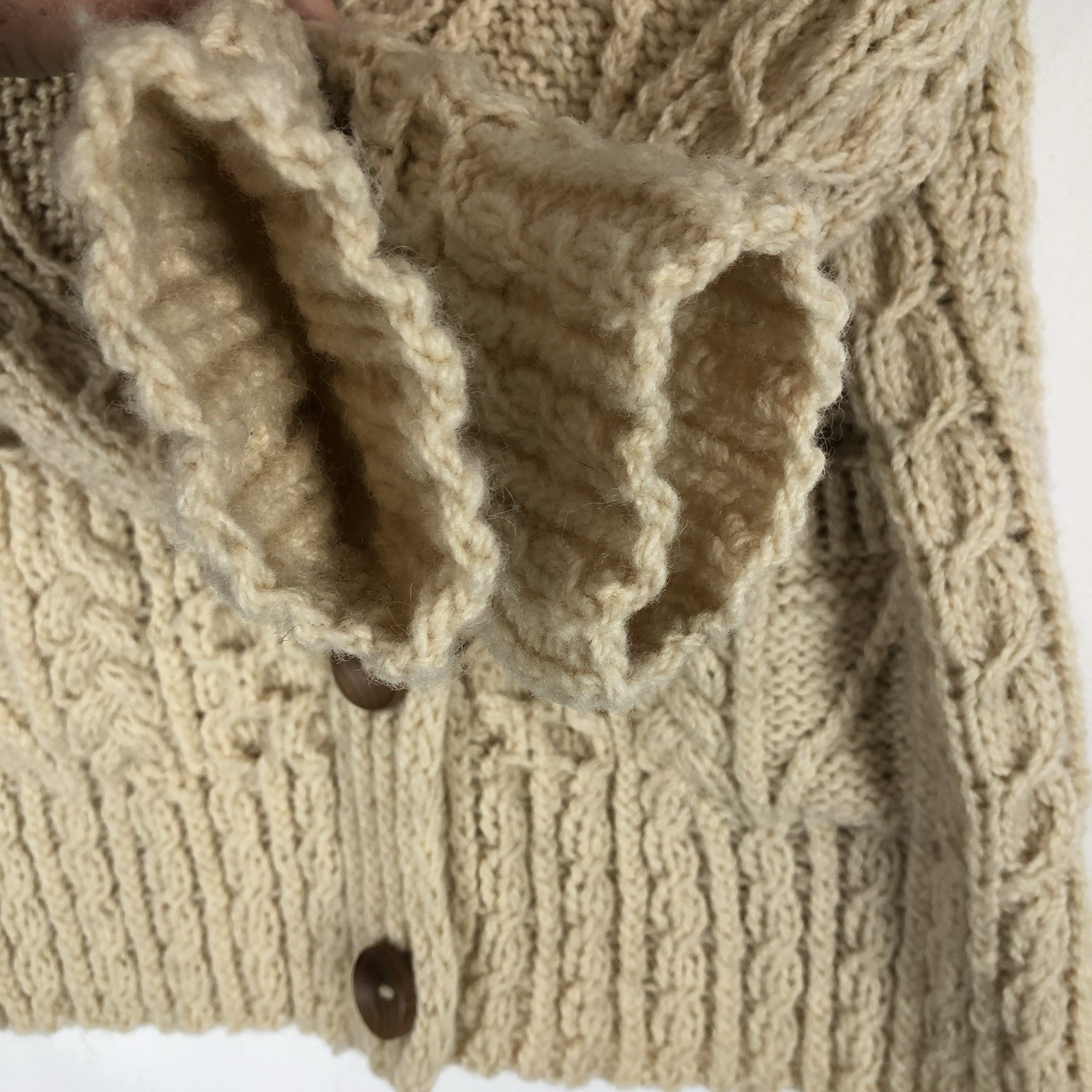 VTG Loch Garman Wool Cardigan Womens S Ireland Ivory Fisher Knit Sweater Seattle