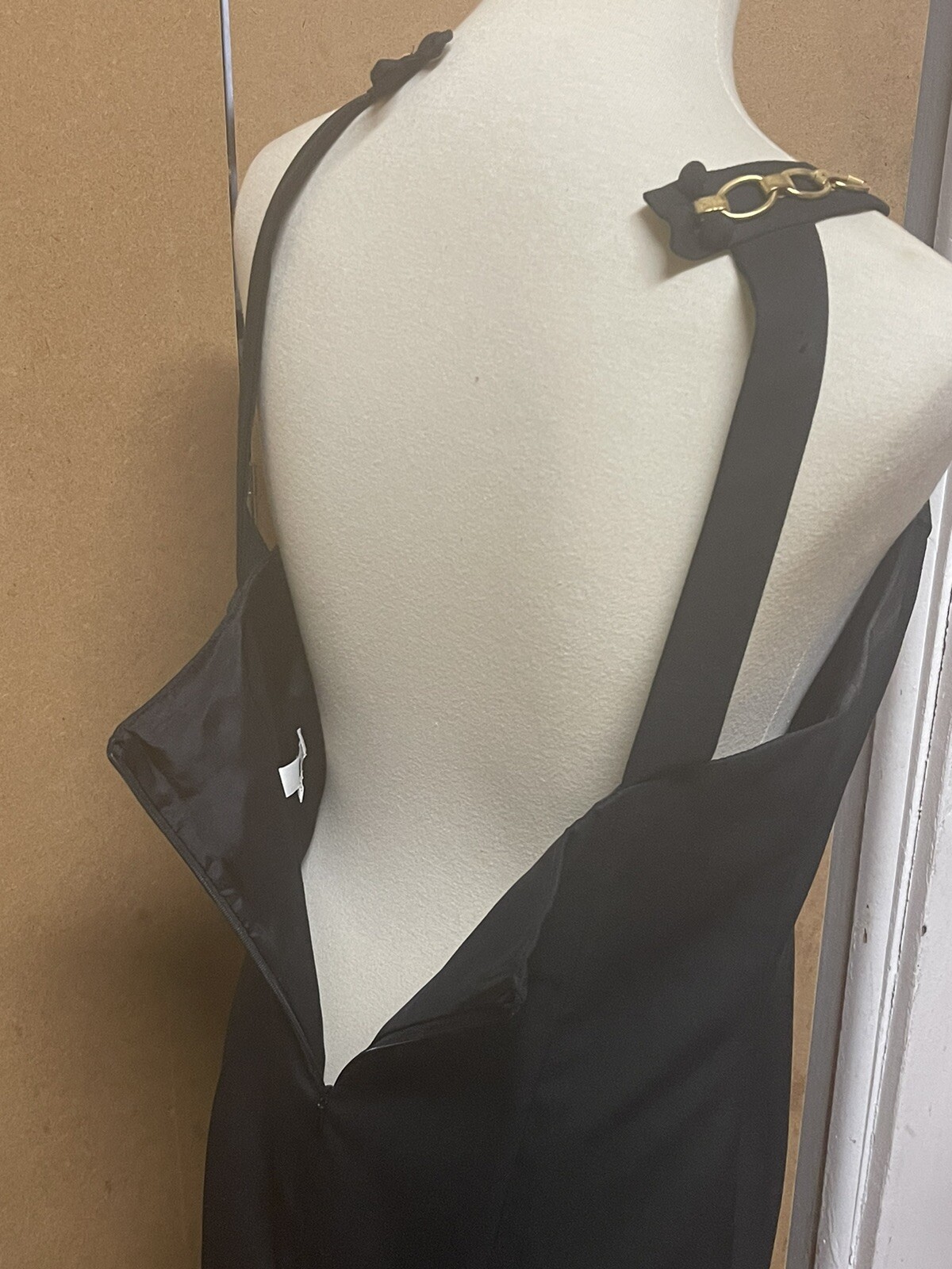 RAMPAGE Size 9 Black Halter Top -Full Length Dress w/Side Slit