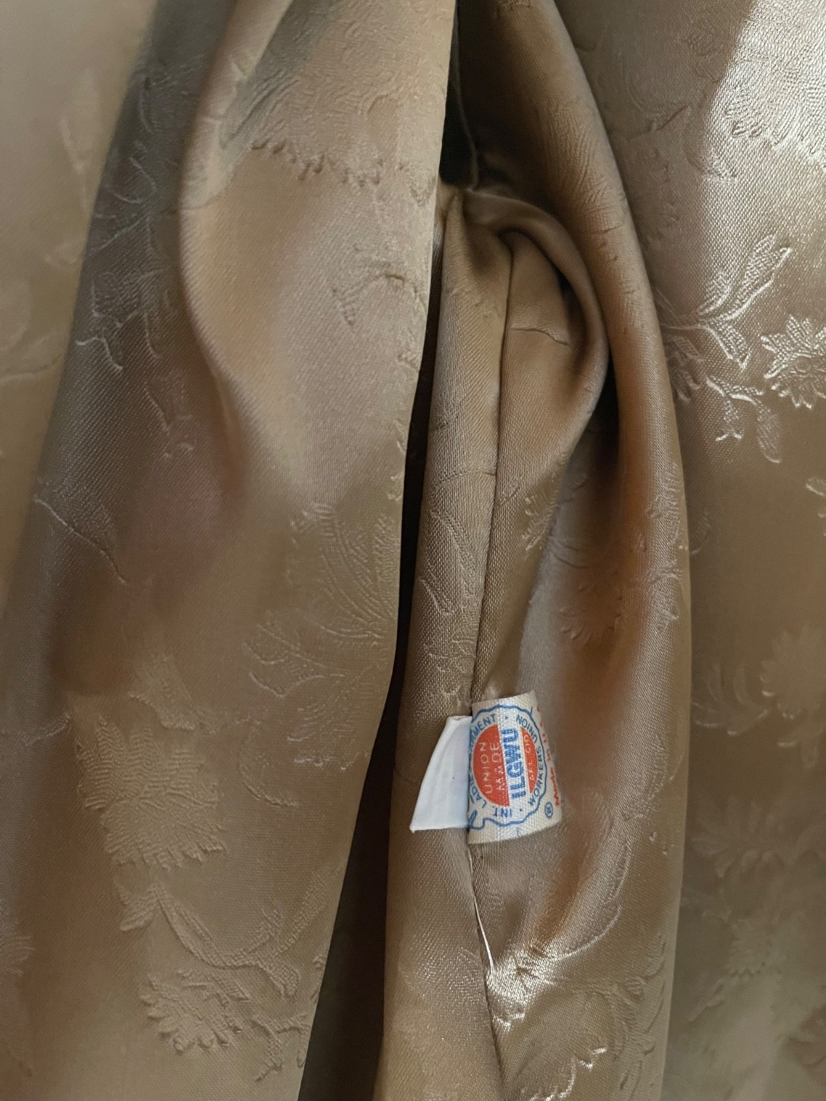 Vintage Hillmoor New York Faux Fur Collar Coat Jacket Light Brown Tan USA Made