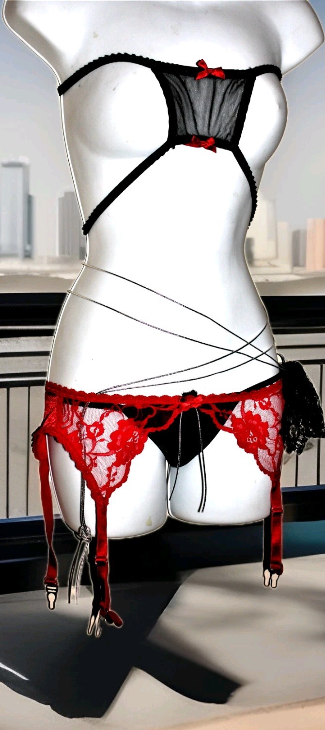 Bra and Panty Set, Lingerie 1 of a Kind Vintage & New Mash Up Ensemble