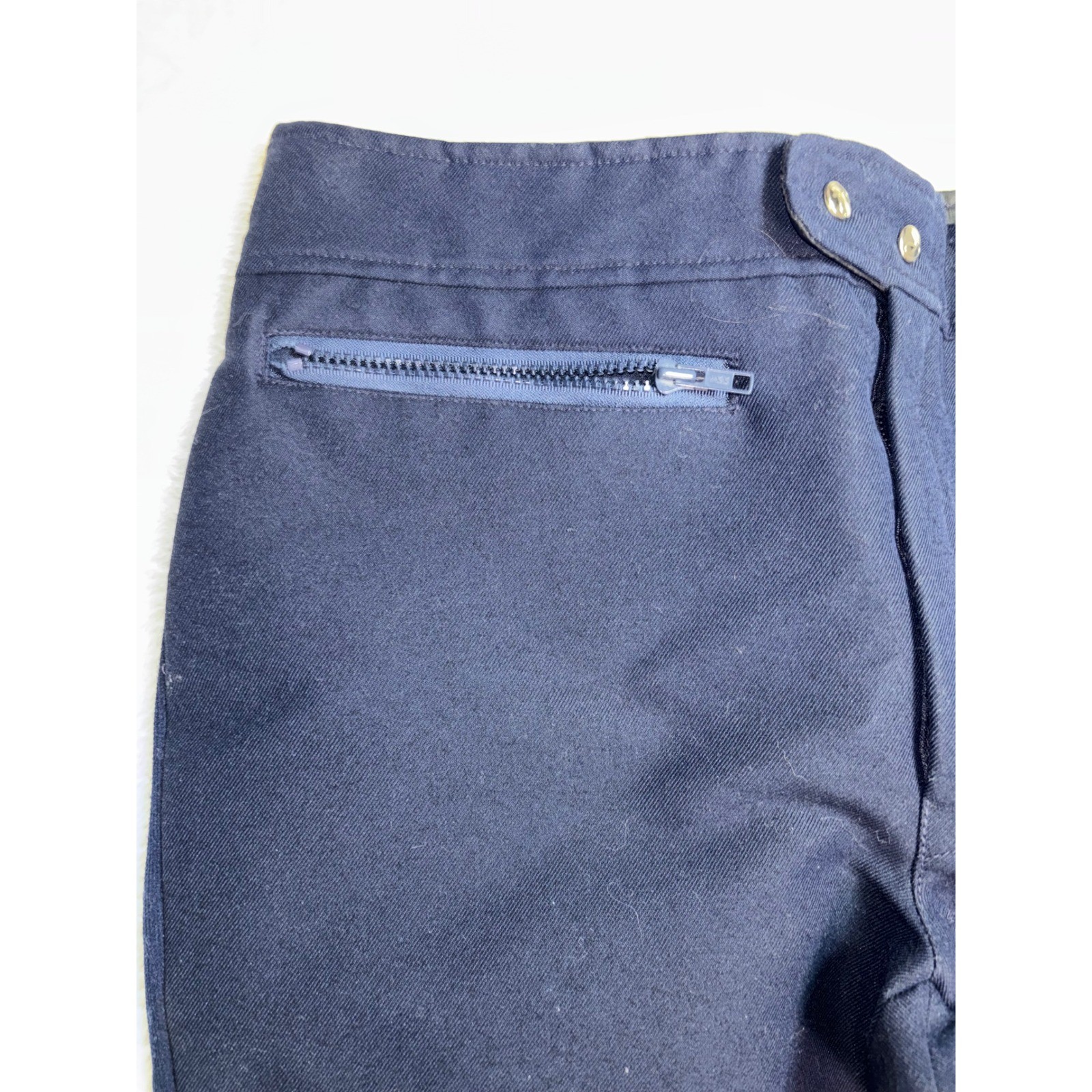 Vintage Roffe Ski Pants Womens 36 Regular Navy Blue Wool Blend Made in USA Retro