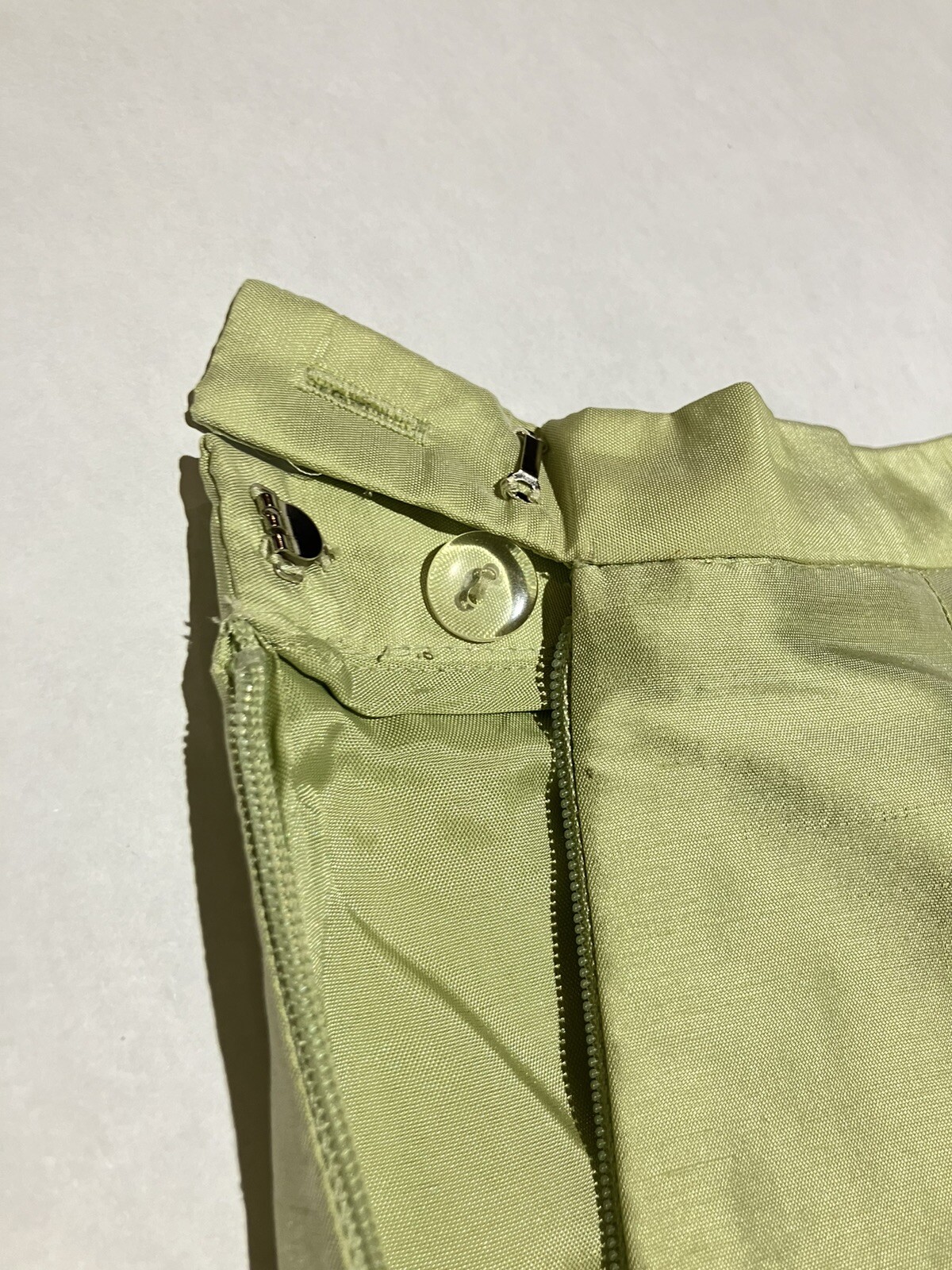 kate hill lime green shoulder pads two piece silk womens suit size 6top/4pants