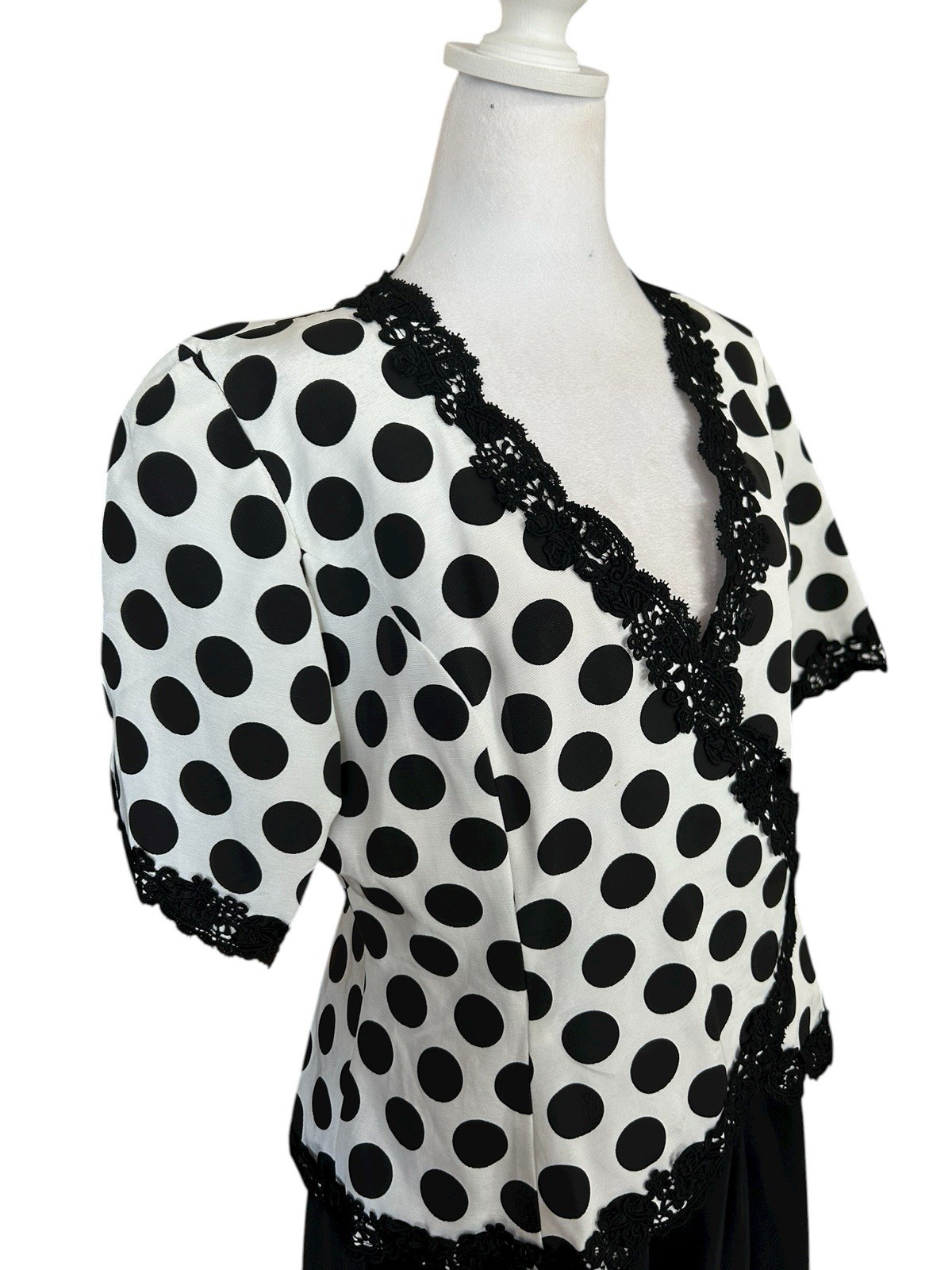 VTG Sameul Scott 2 Pc Skirt and Jacket Polka Dots, Full Skirt Sz14