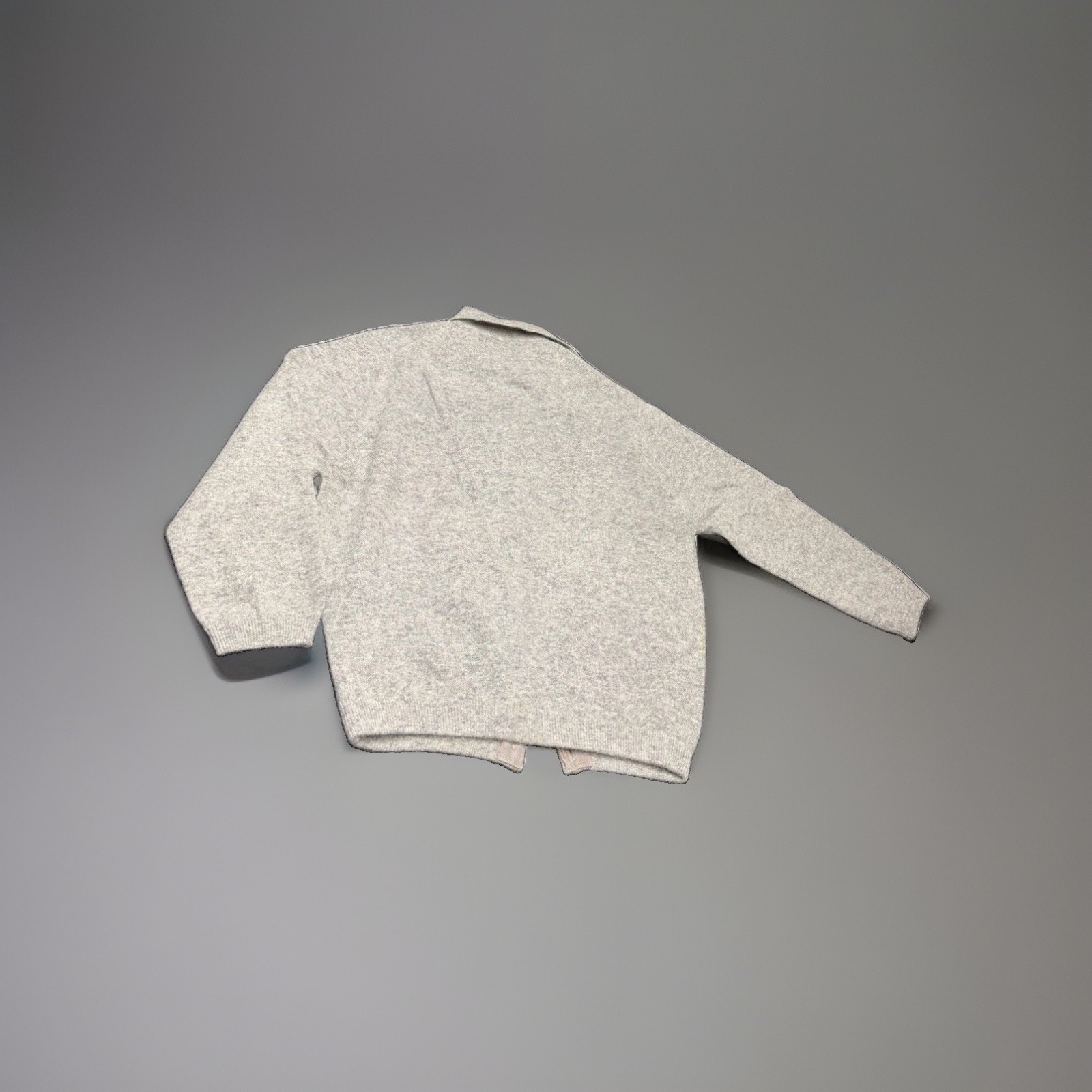 Vtg 1960s Campus Casuals Collared Knit Sweater Womens Small Gray Leaf S NOS
