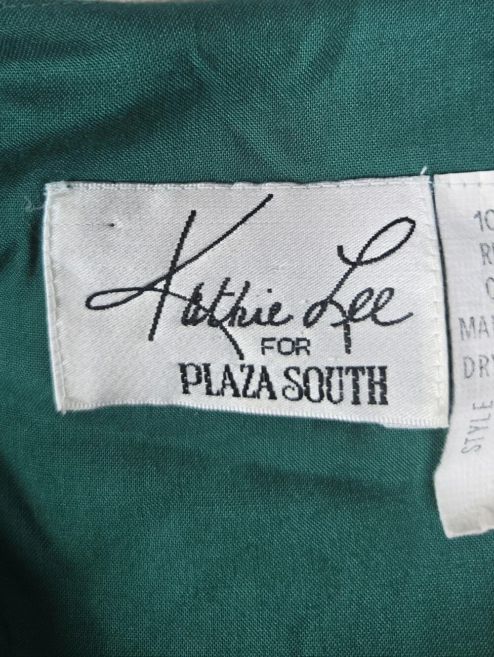 Vintage 80s Kathie Lee Emerald Embroidered Prairie Midi Dress Cottagecore Sz 6