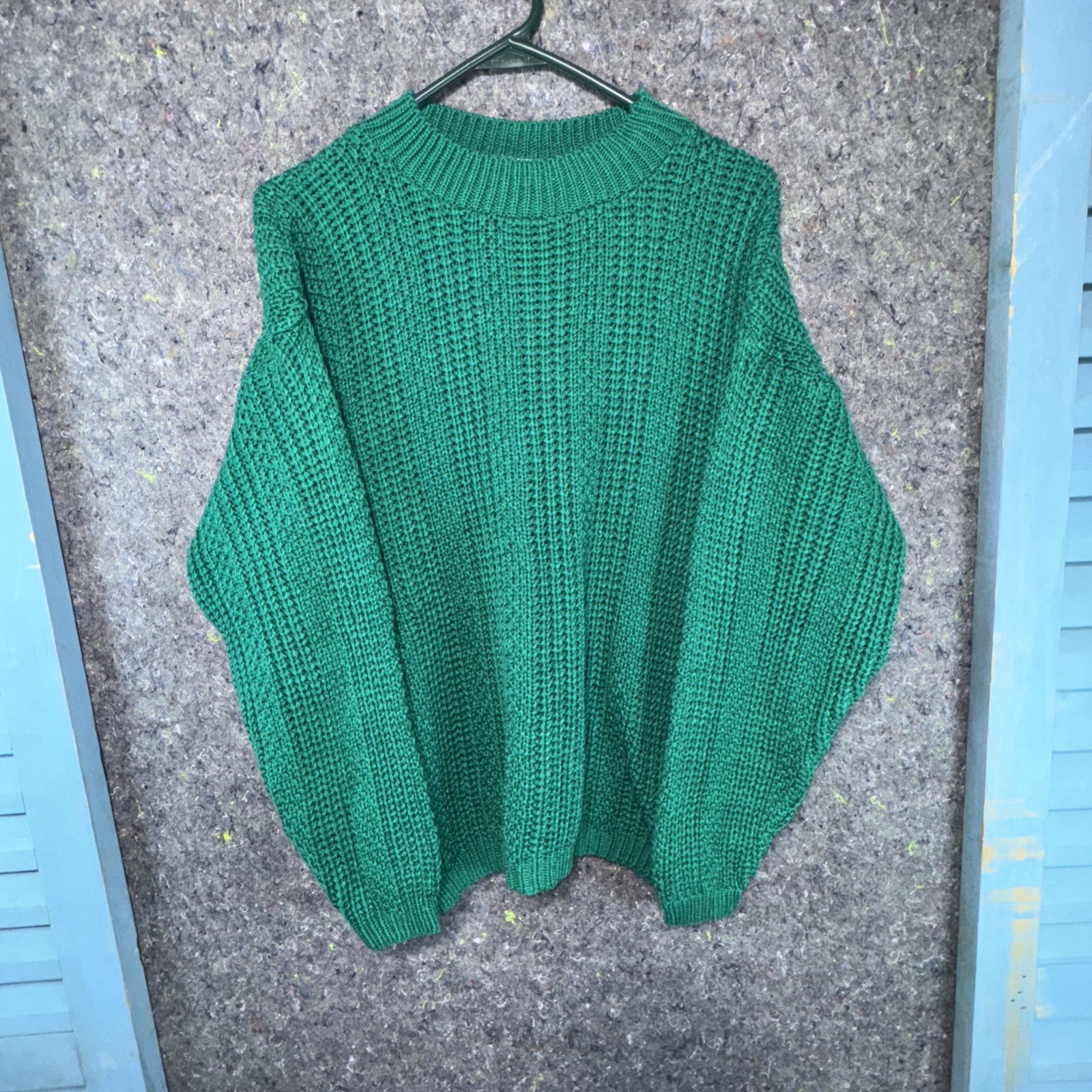 Vintage Bobbie Brooks Green Chunky Knit Sweater Textured Slouchy 90s Grunge