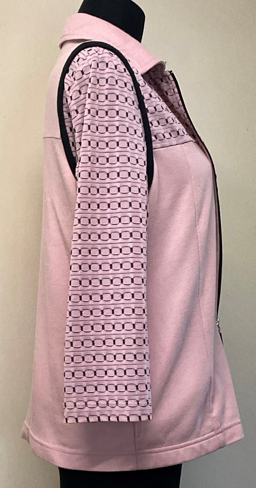 Vintage Pink w/Black Trim Jacket Set by Cafe Au Lait Made in Canada Size Medium