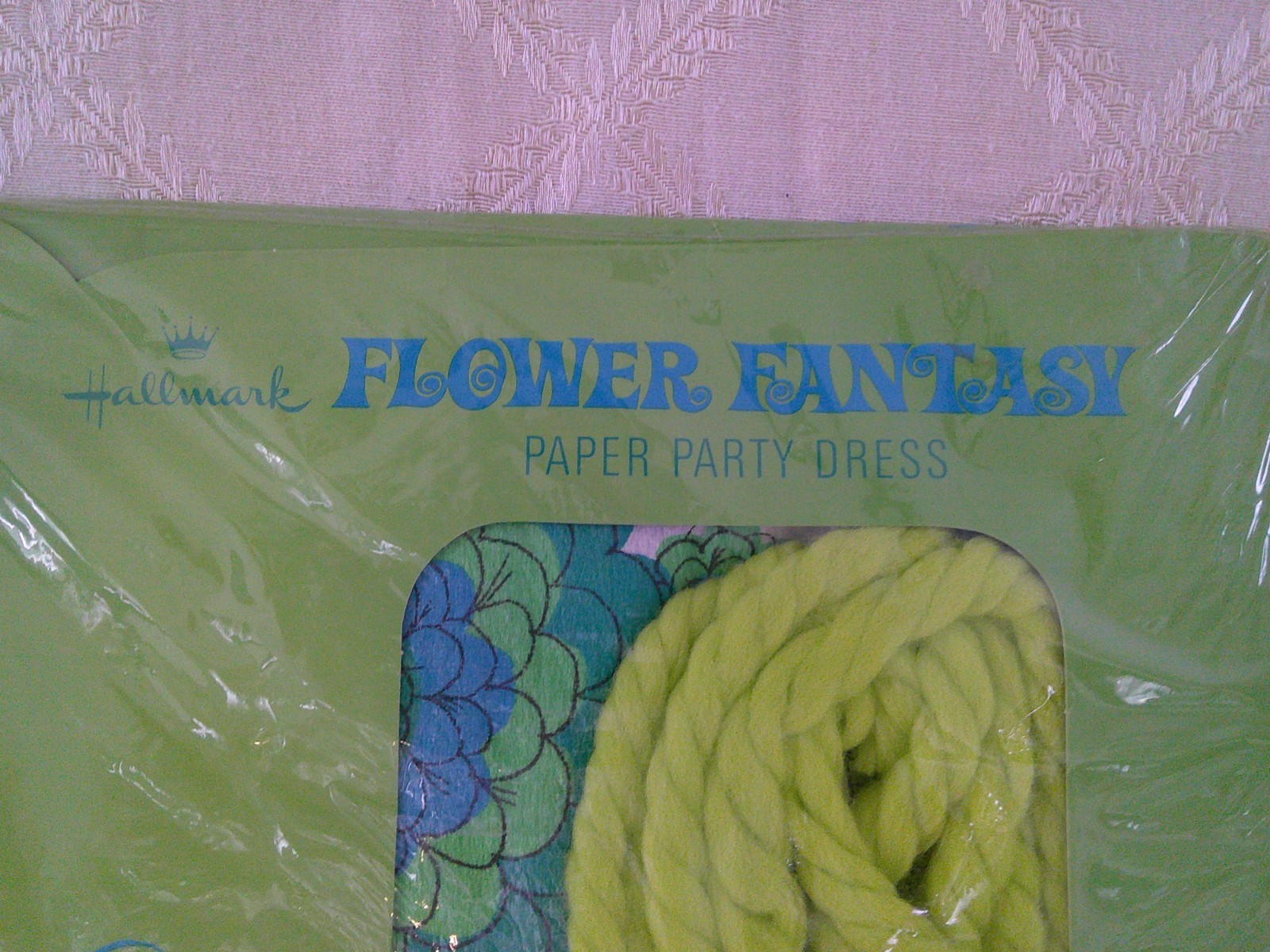 NOS Vtg 60’s MOD Pop Art Flower Power A-Line PAPER DRESS Hallmark L Mint in BOX
