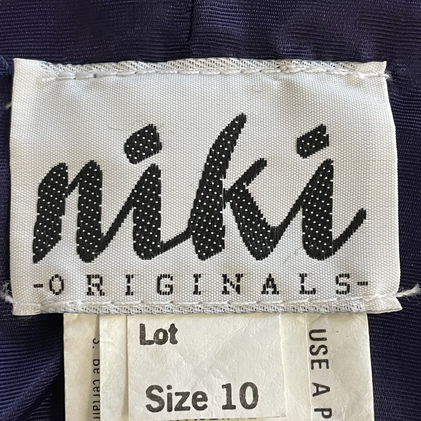Niki Originals Size 10 Navy Velvet Sequin Beaded Halter Neck Dress 90’s Y2K VTG
