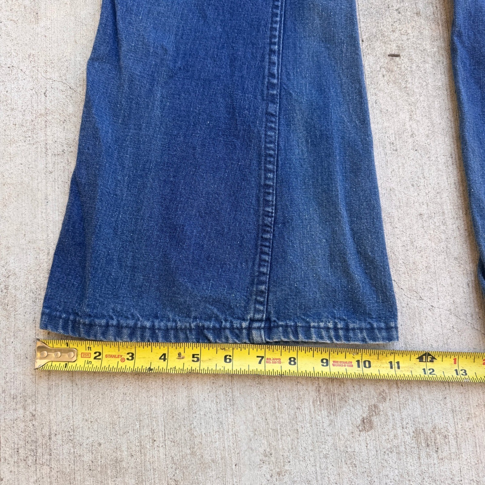 Vintage Big Yank 70s Denim Bell Bottom Flared Jeans Patch Pocket Blue 30×30