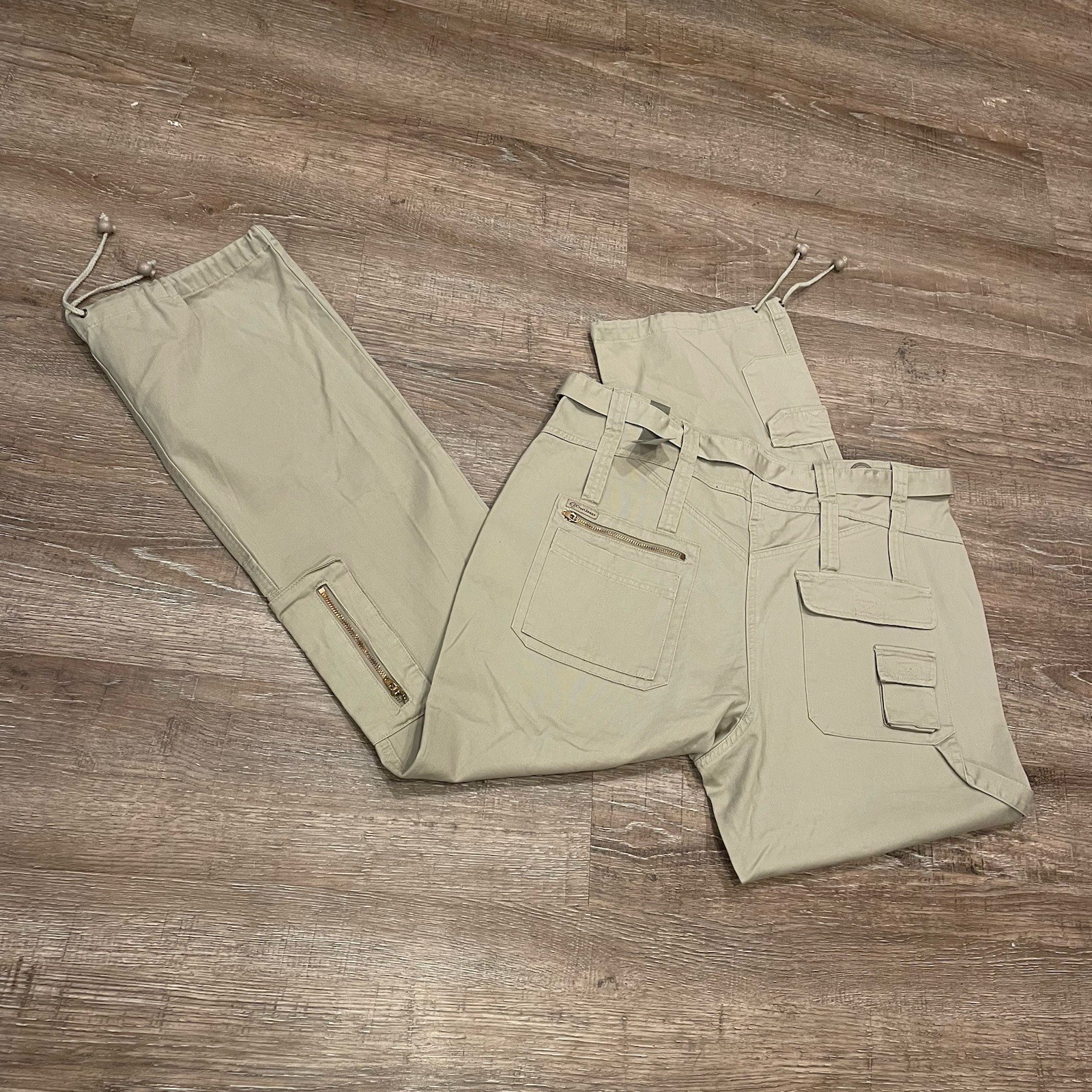18W Crest NOS Y2K 9 Pocket Khaki Cargo Pants NWT Parachute 1X Deadstock Vintage