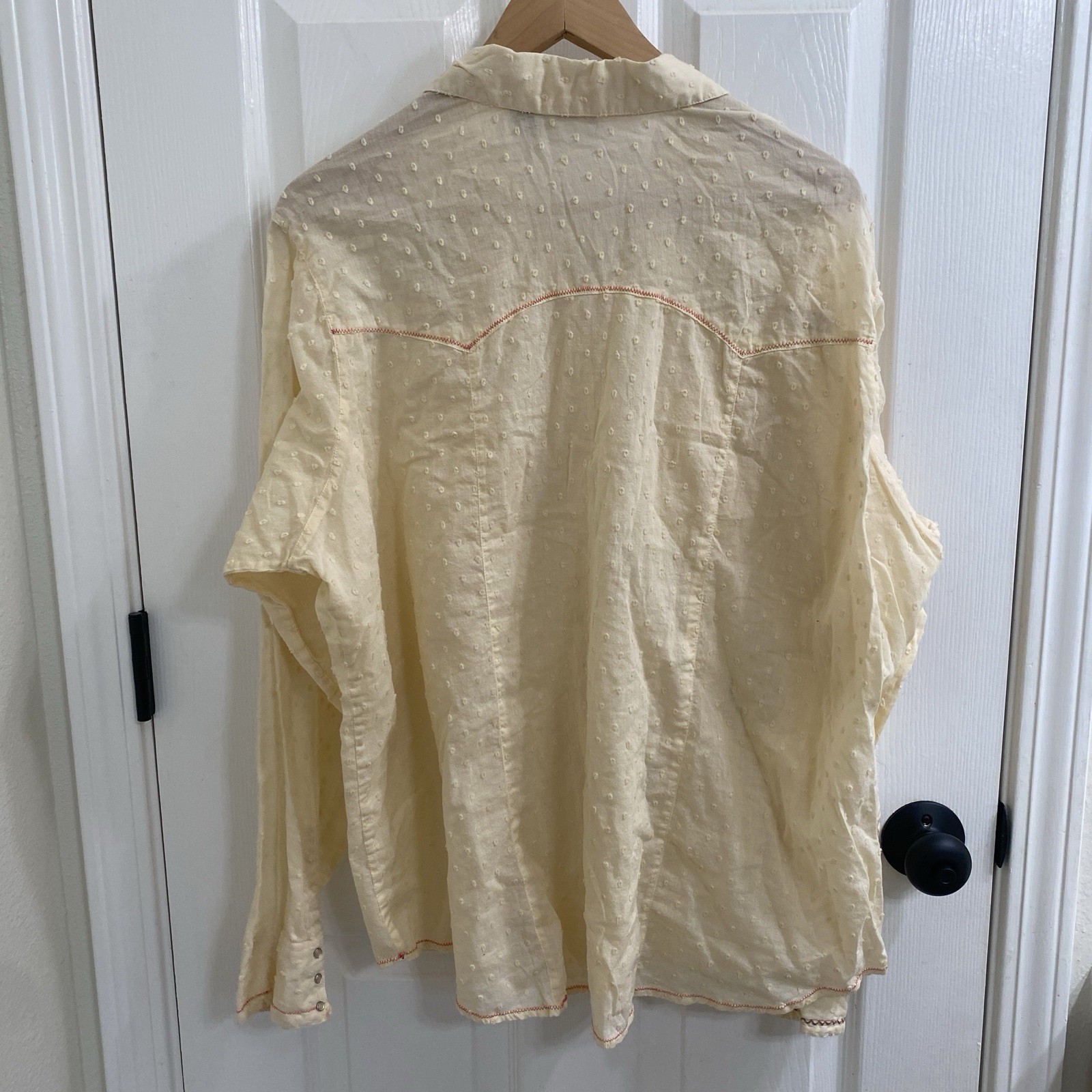 Vintage PINCH Embroidered Western Shirt 2X Yellow Cowgirl Coastal Cowboy Boho