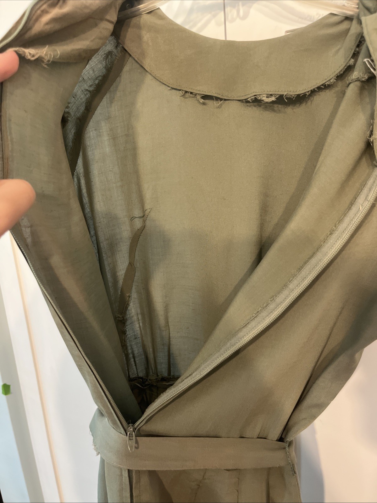 Vintage 1960s Olive Green Women’s Dress With Belt By Henry-Lee